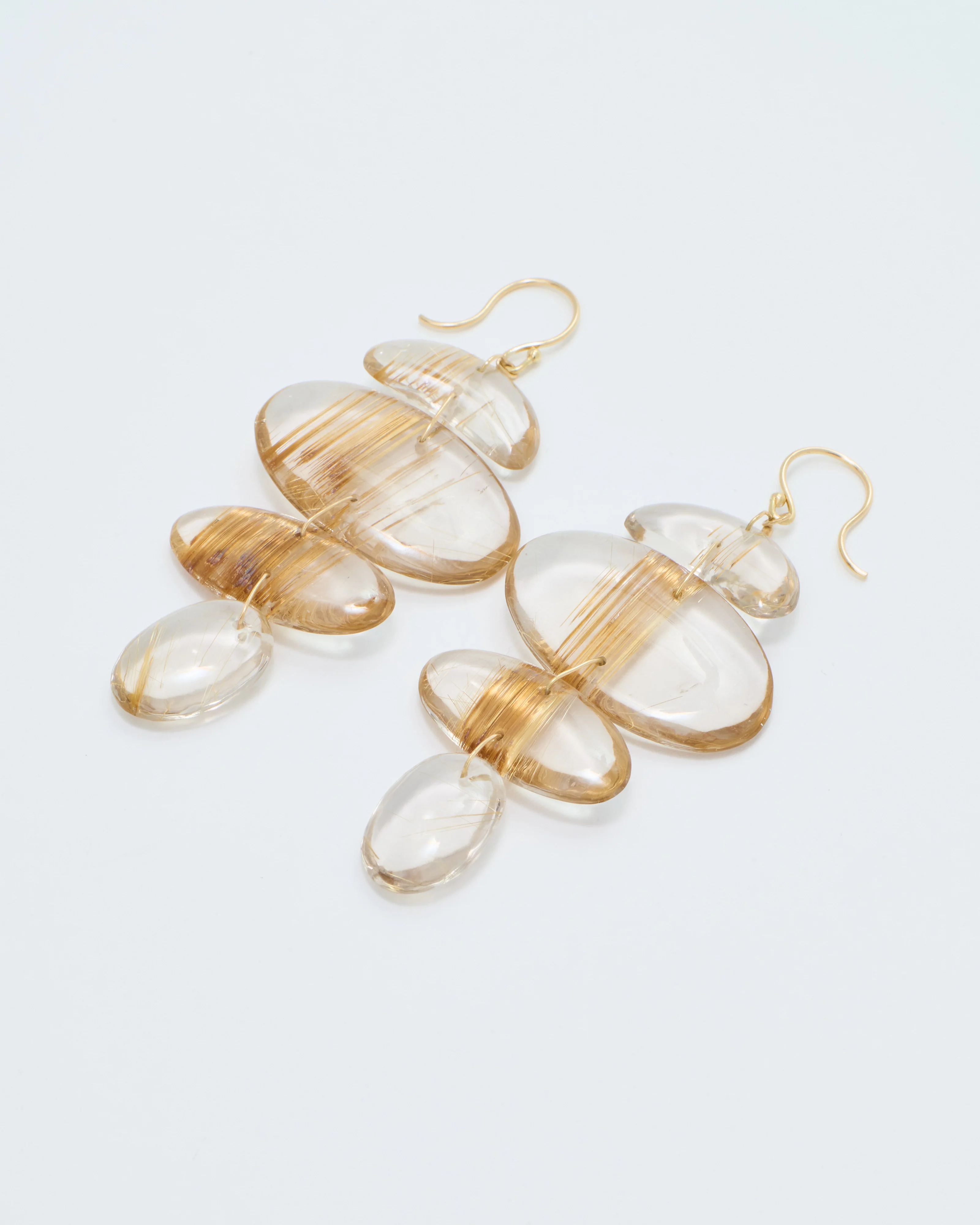 rutilated quartz oval totem earrings - Image 4