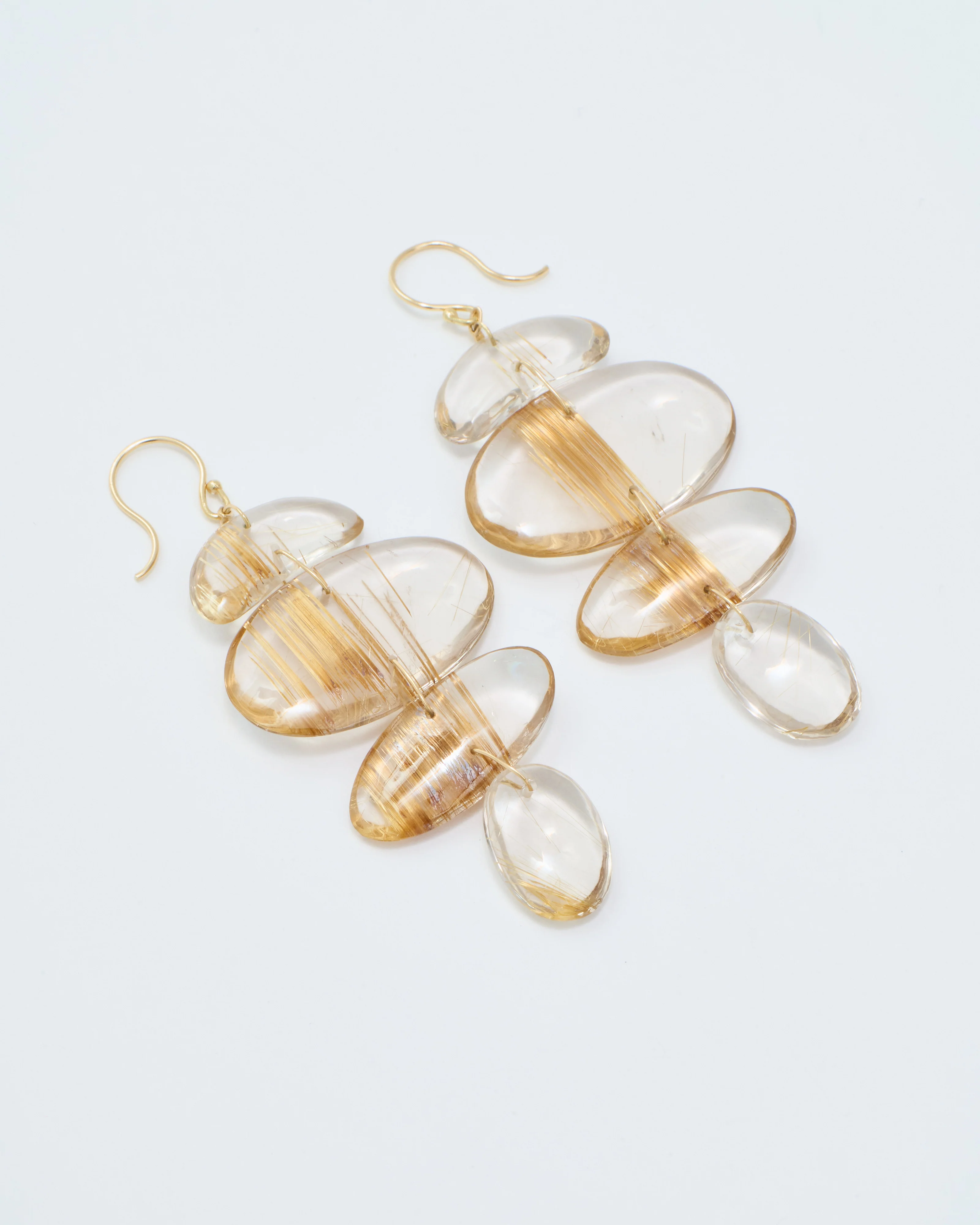 rutilated quartz oval totem earrings - Image 5