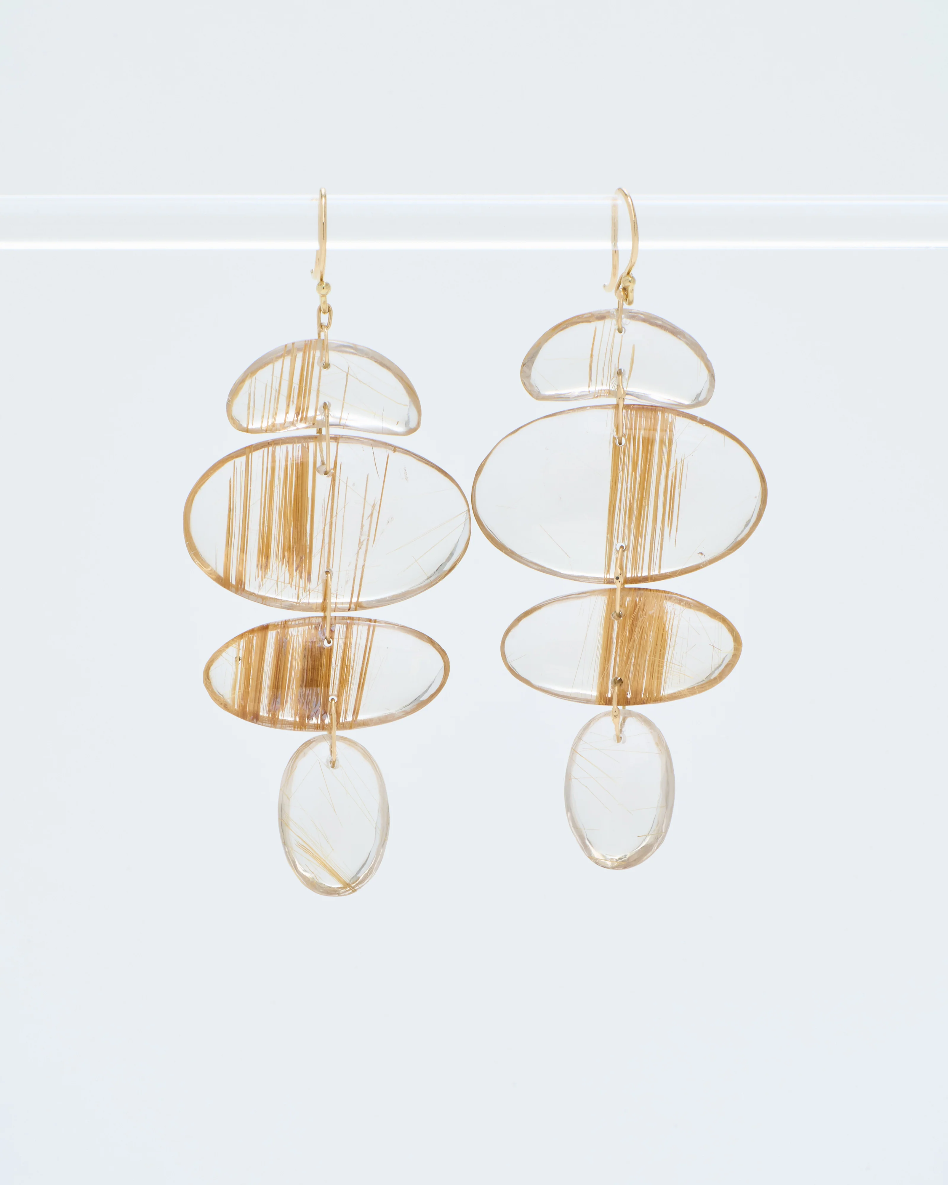 rutilated quartz oval totem earrings - Image 6