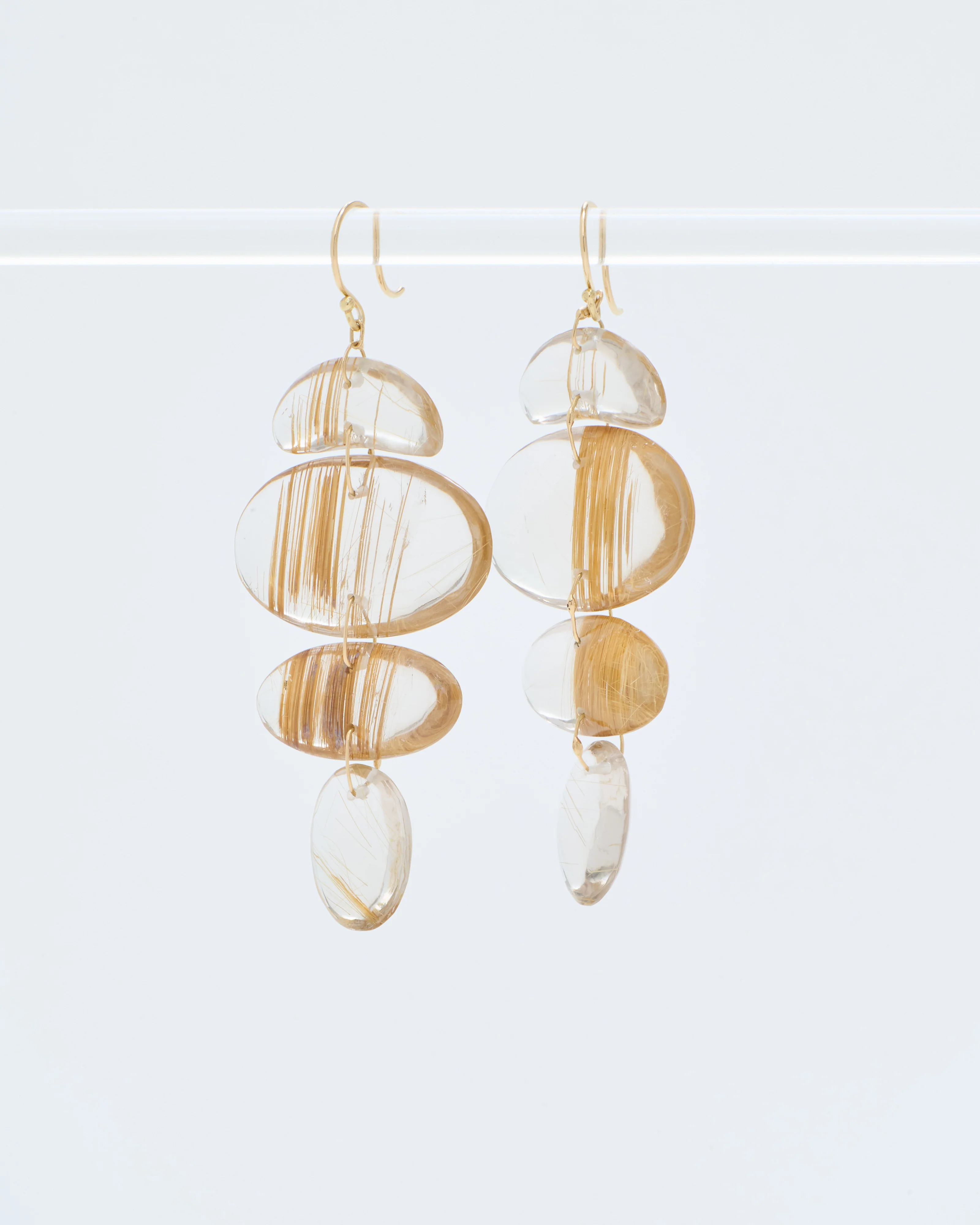 rutilated quartz oval totem earrings - Image 7
