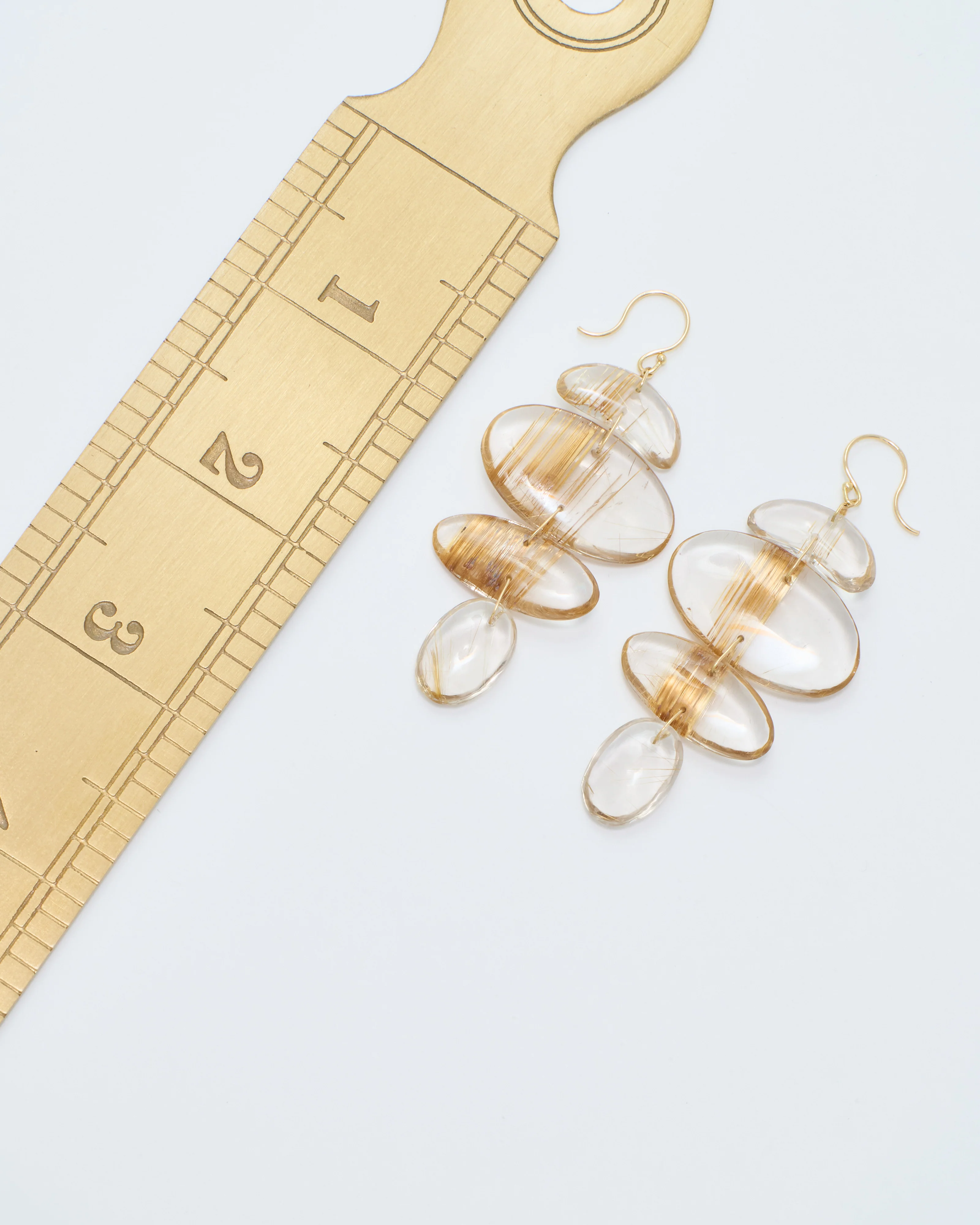 rutilated quartz oval totem earrings - Image 9
