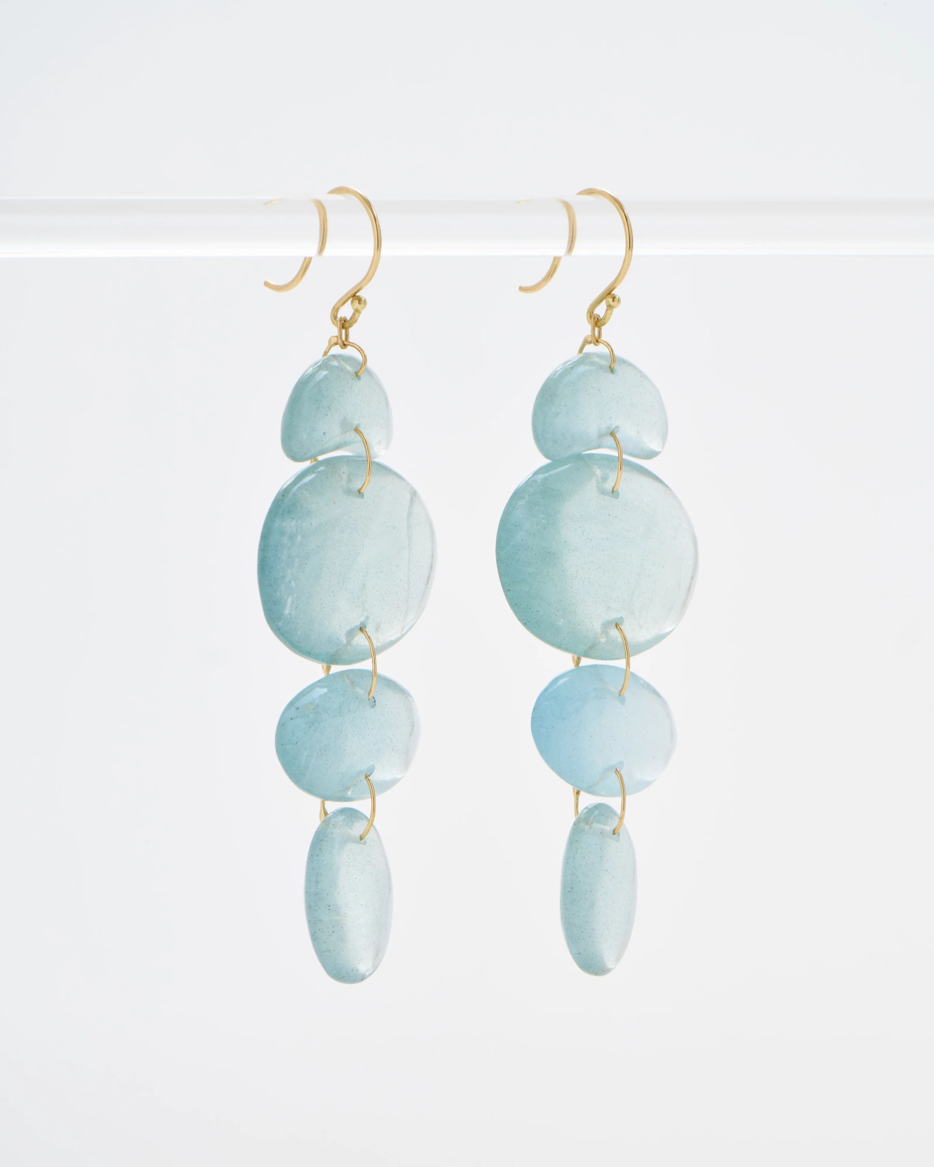 small oval totem aqua earrings - Image 2