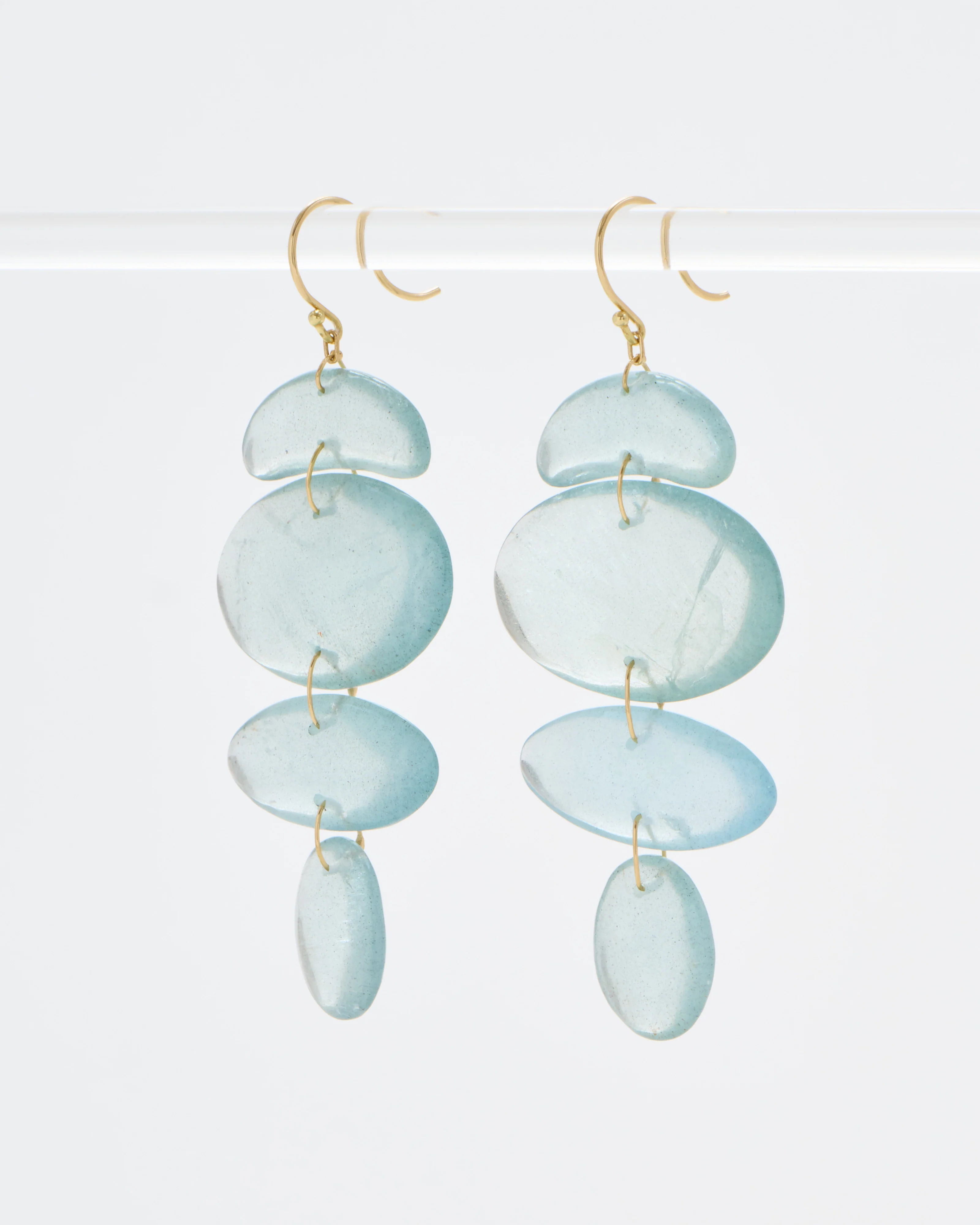 small oval totem aqua earrings - Image 3