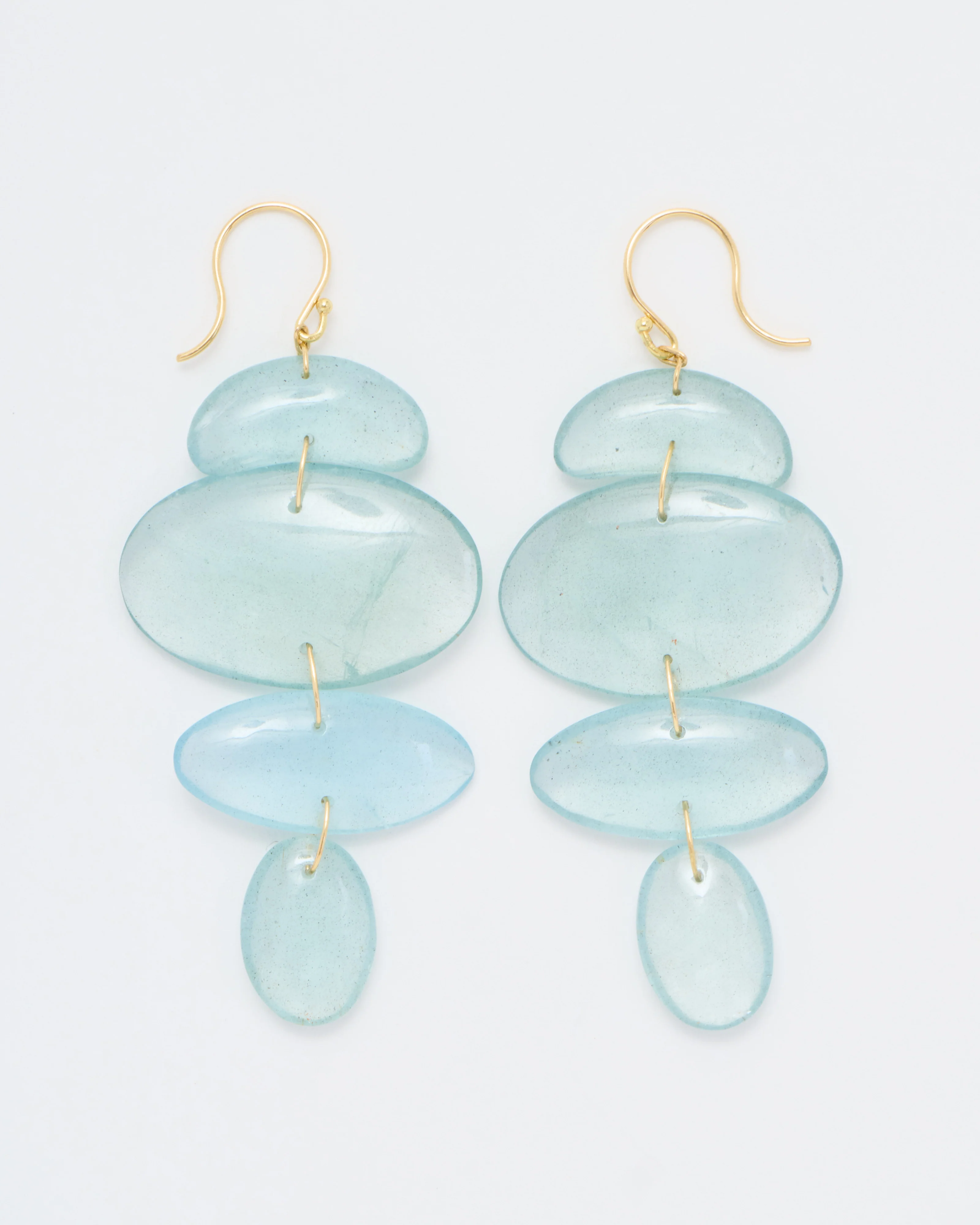 small oval totem aqua earrings - Image 4