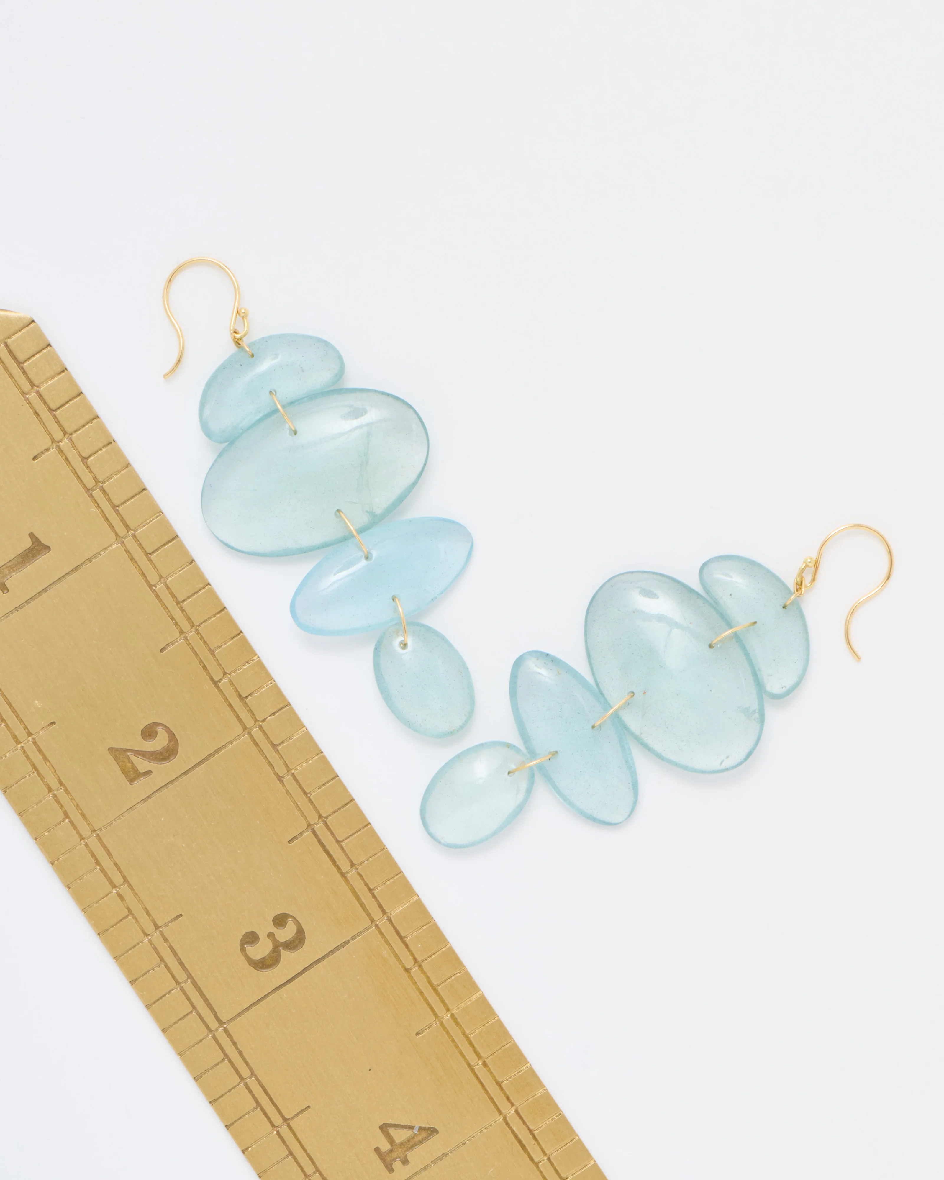 small oval totem aqua earrings - Image 5