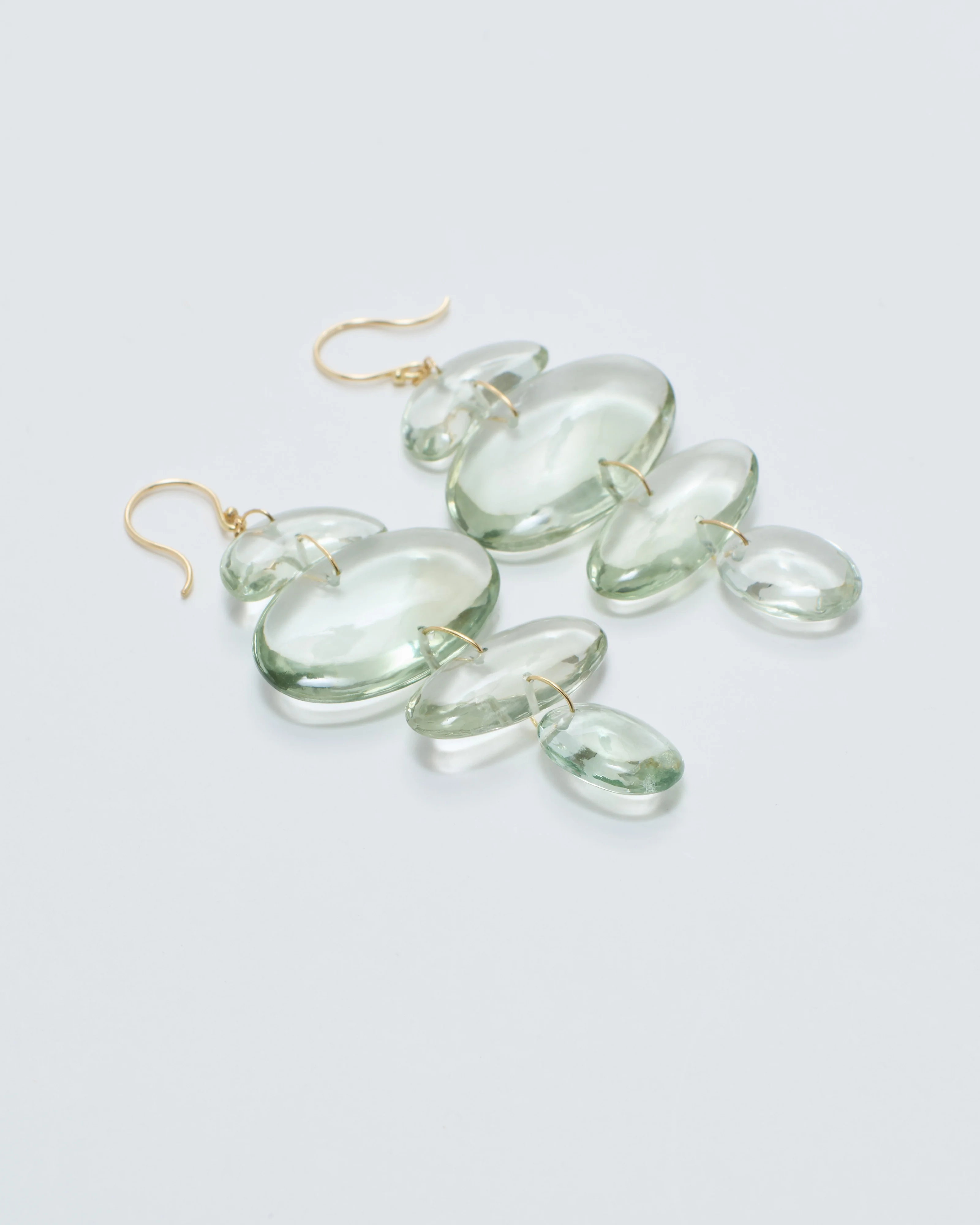 small oval totem green amethyst earrings - Image 5
