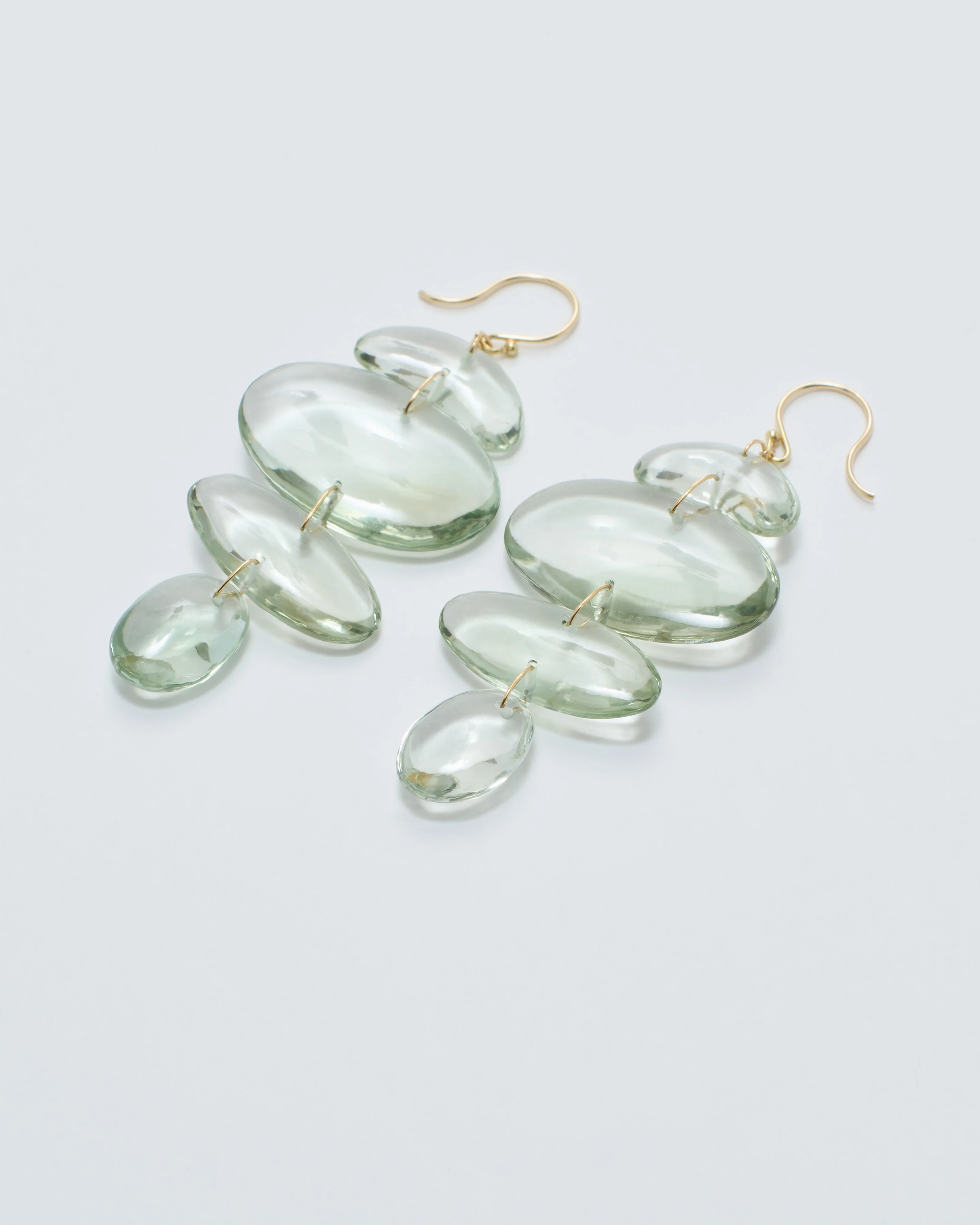 small oval totem green amethyst earrings - Image 6