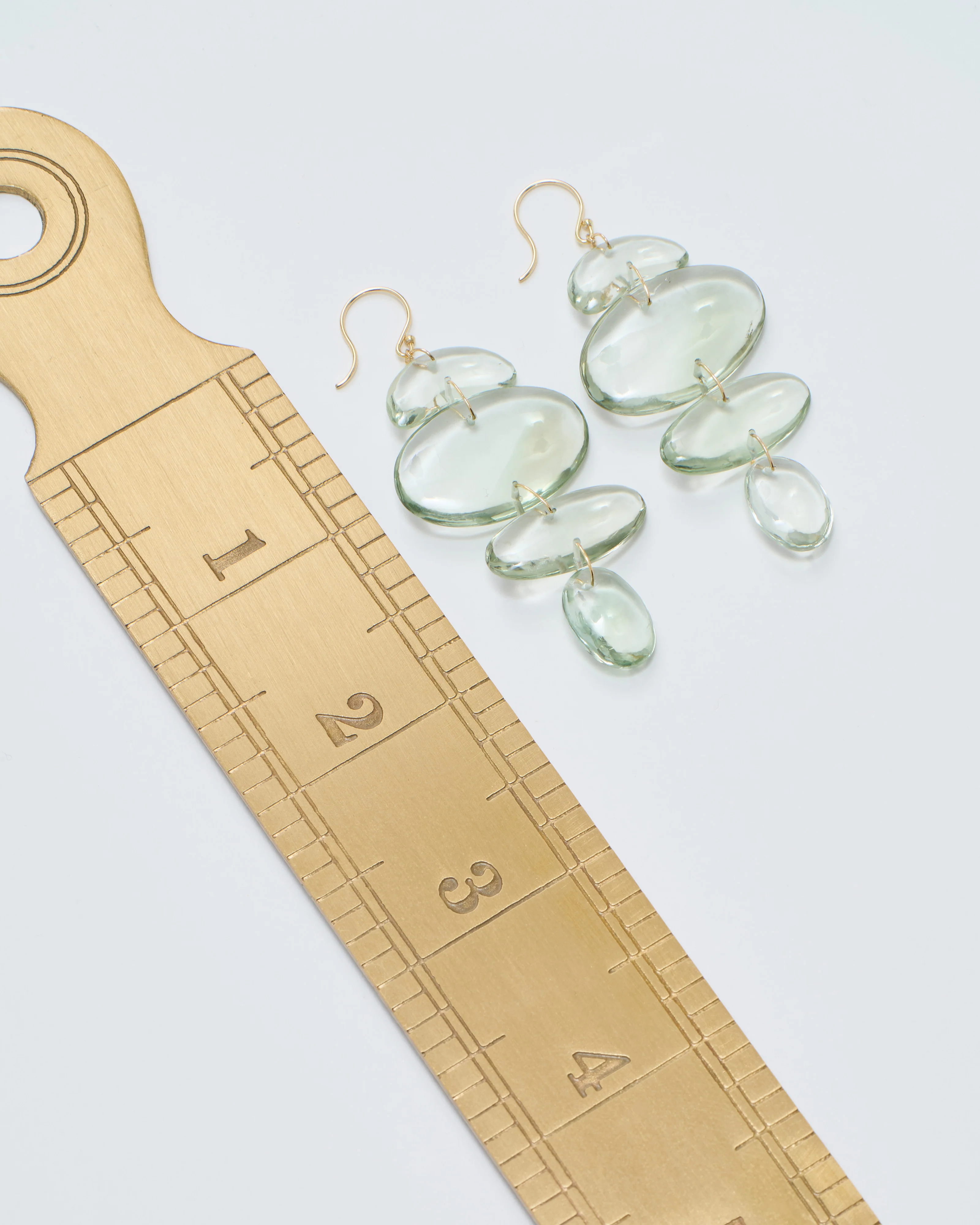 small oval totem green amethyst earrings - Image 7