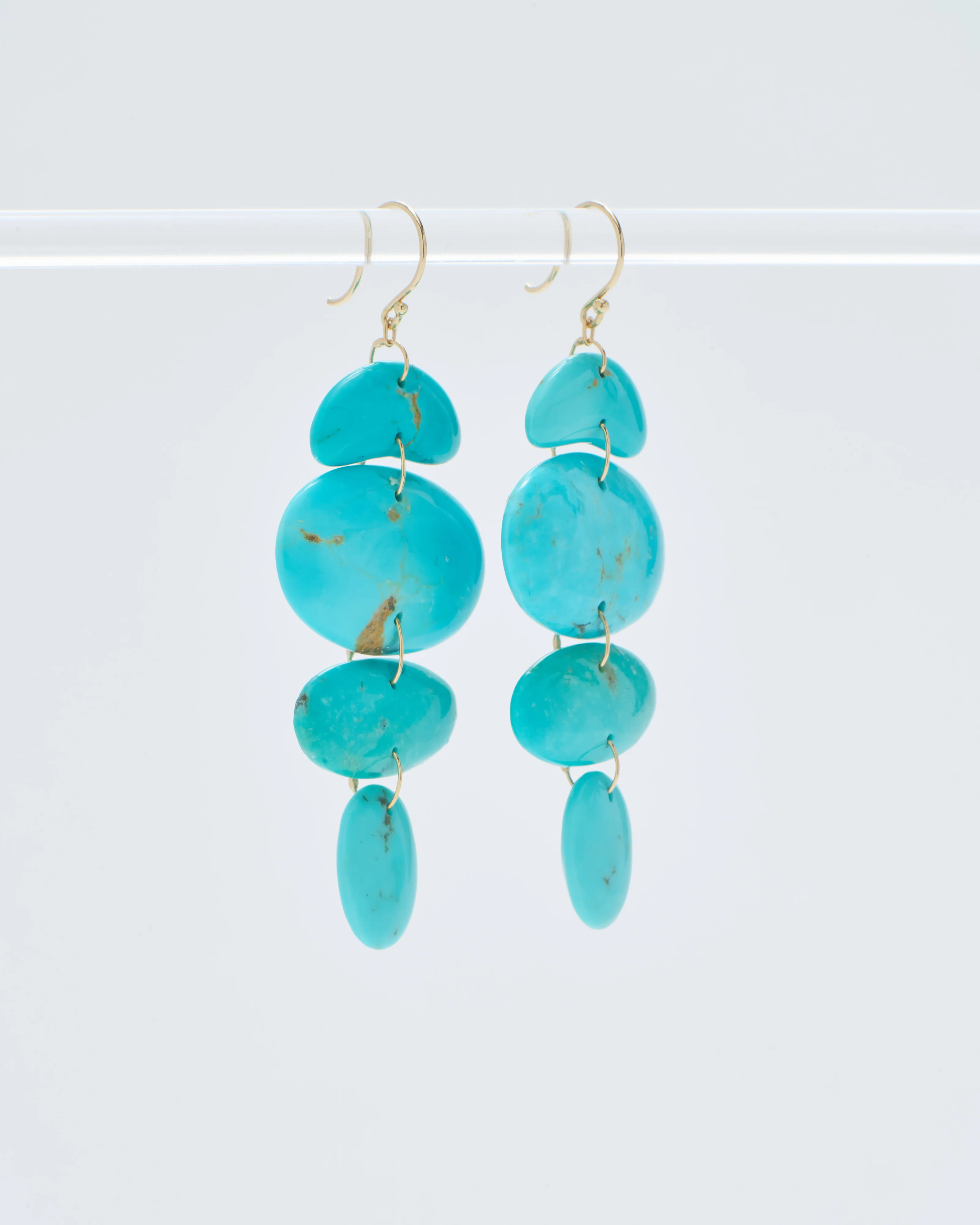 small oval totem turquoise earrings - Image 3