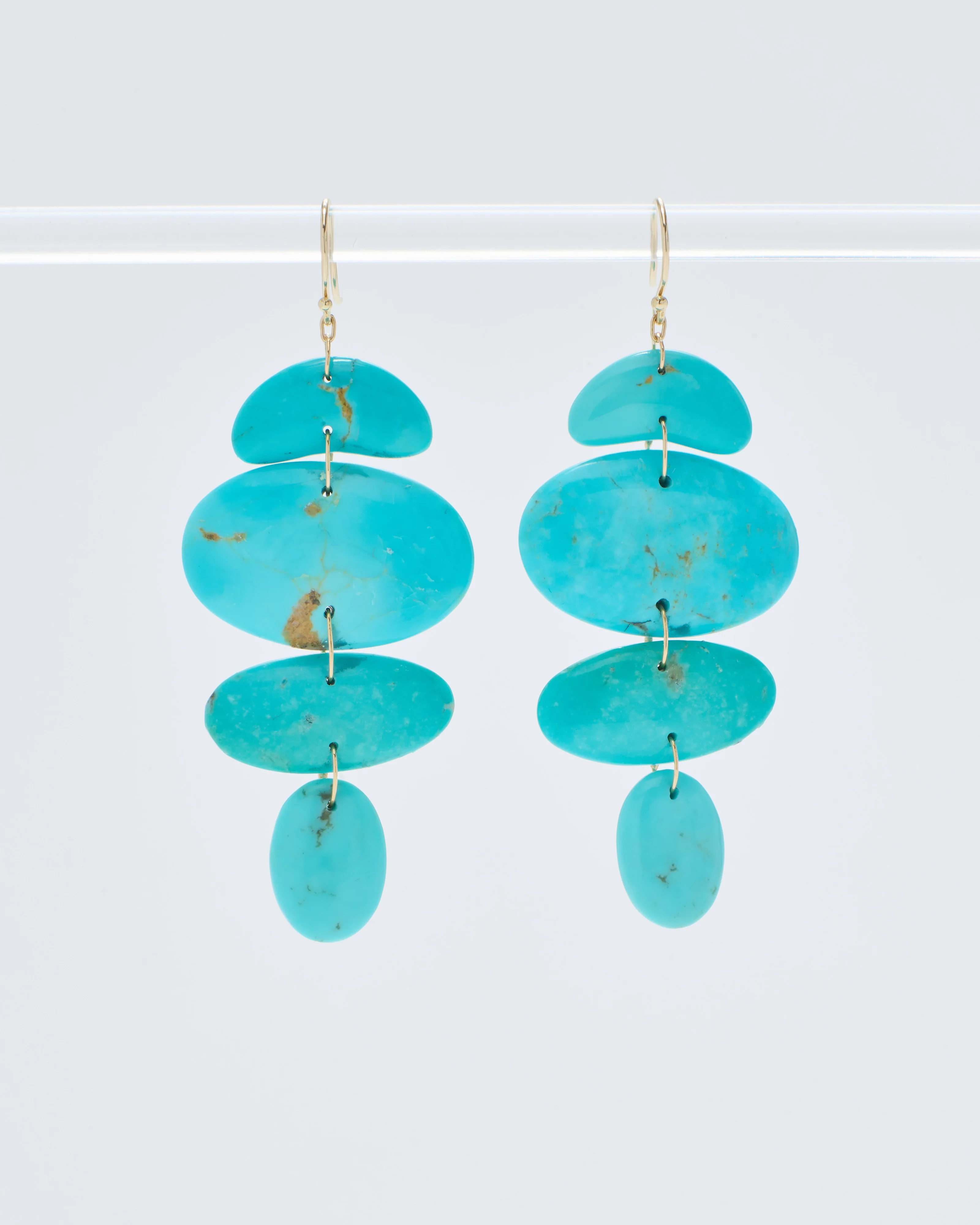 small oval totem turquoise earrings - Image 4