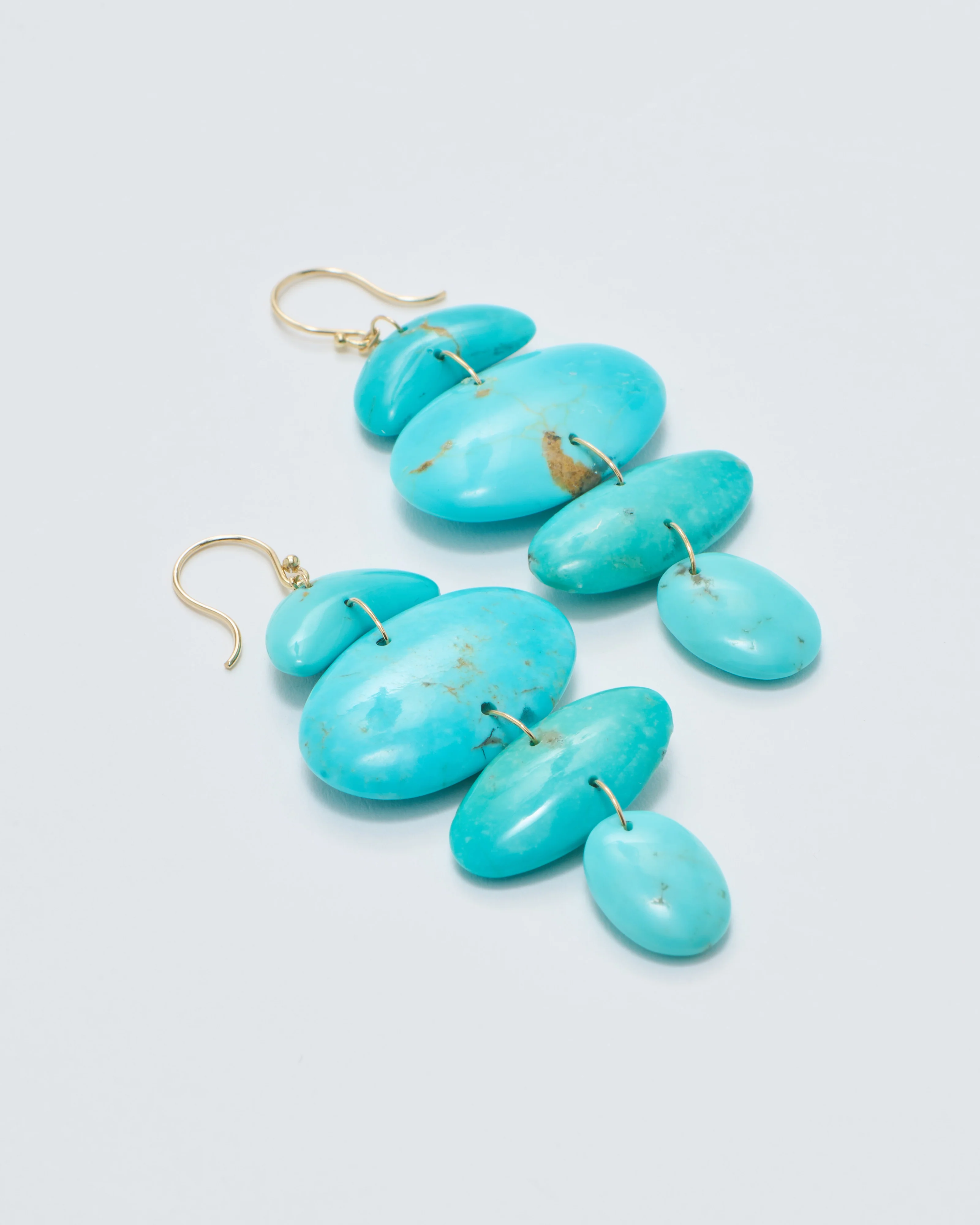 small oval totem turquoise earrings - Image 5