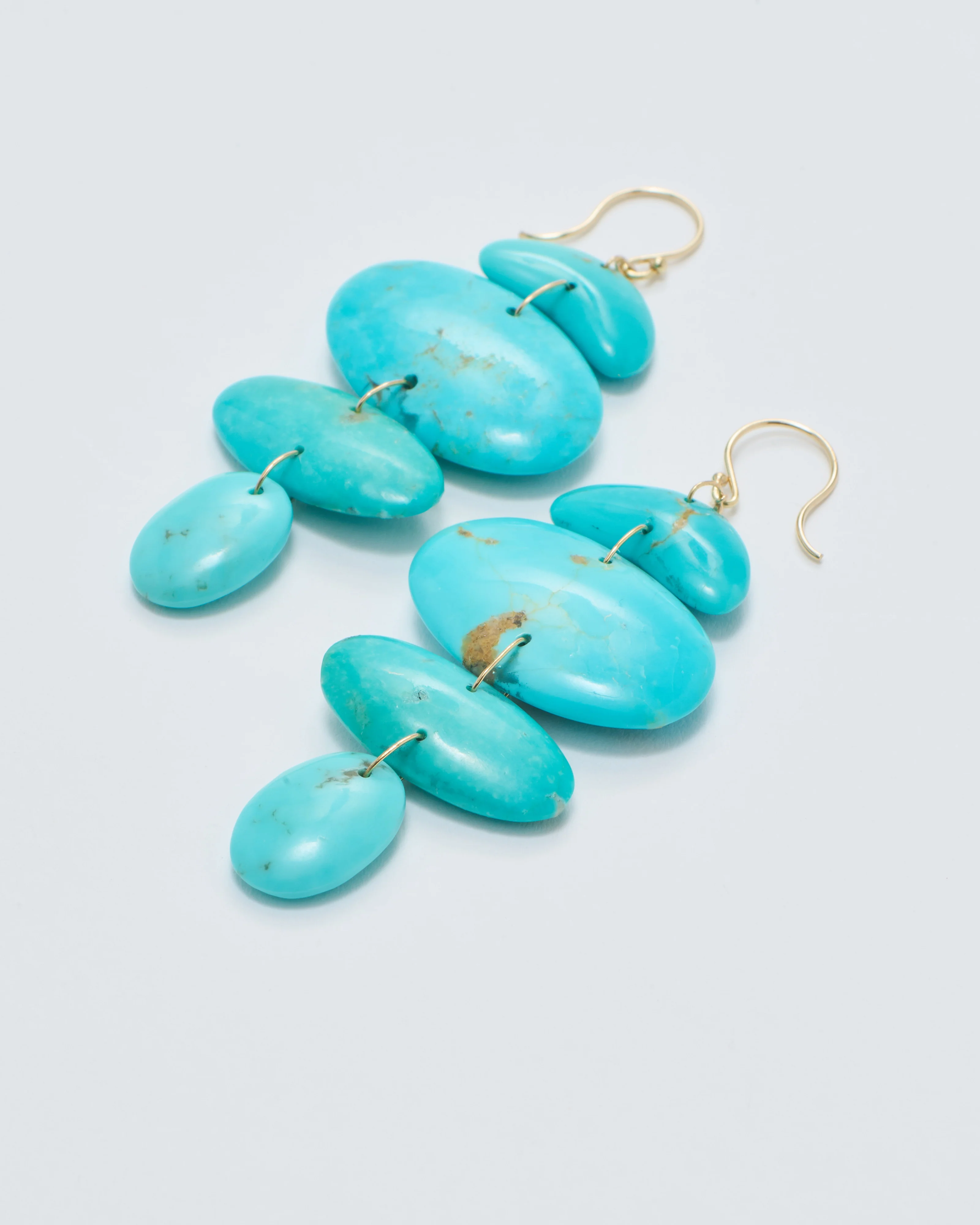 small oval totem turquoise earrings - Image 6