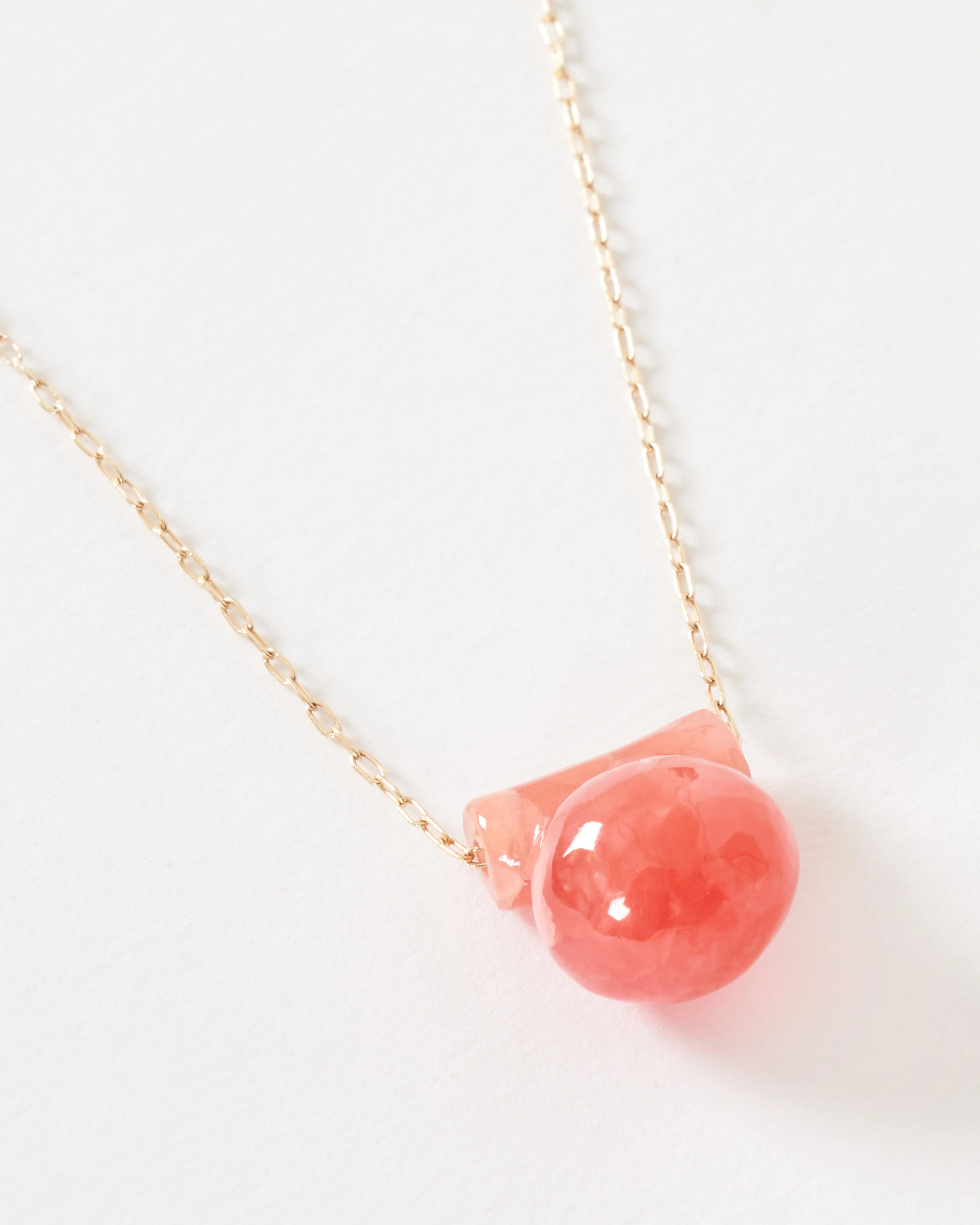 small rhodocrosite etruscan bead necklace - Image 4