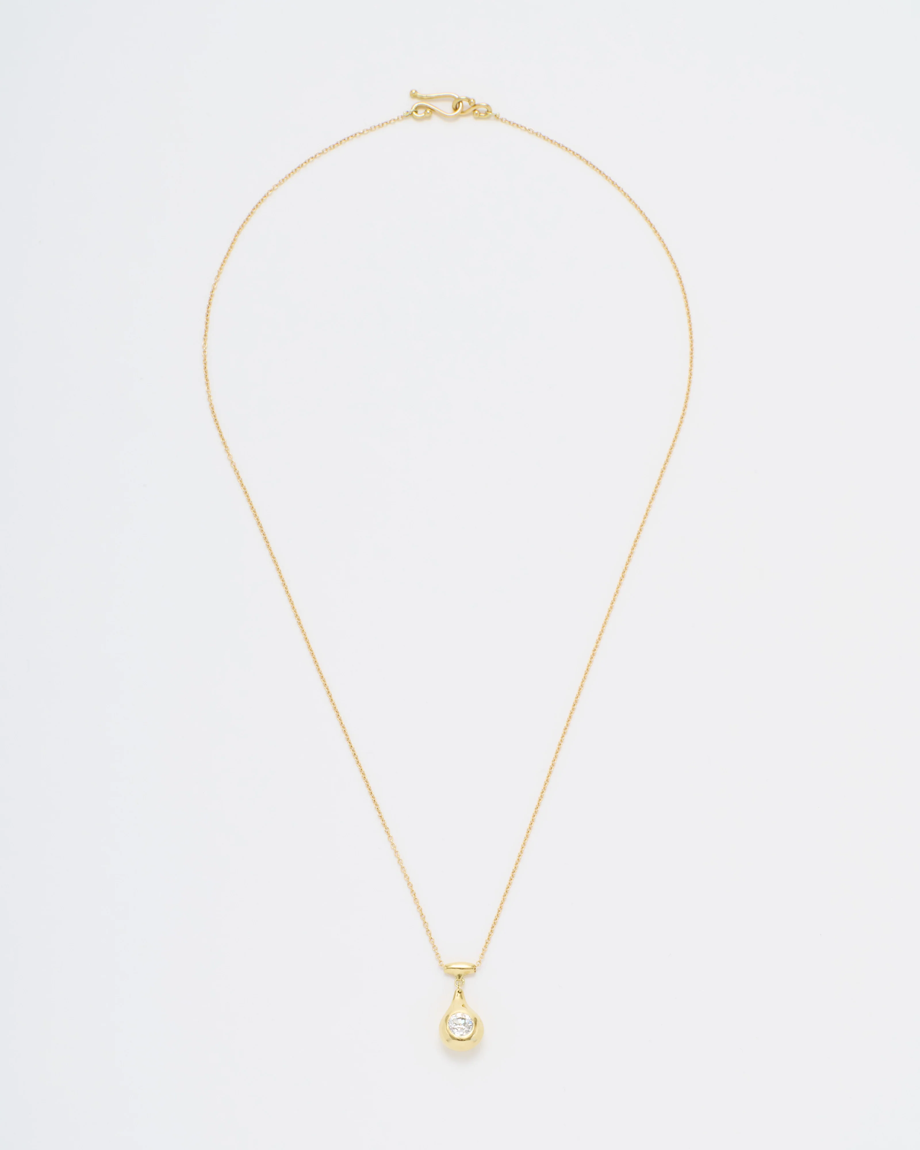 solitaire drop diamond necklace euro cut - Image 3