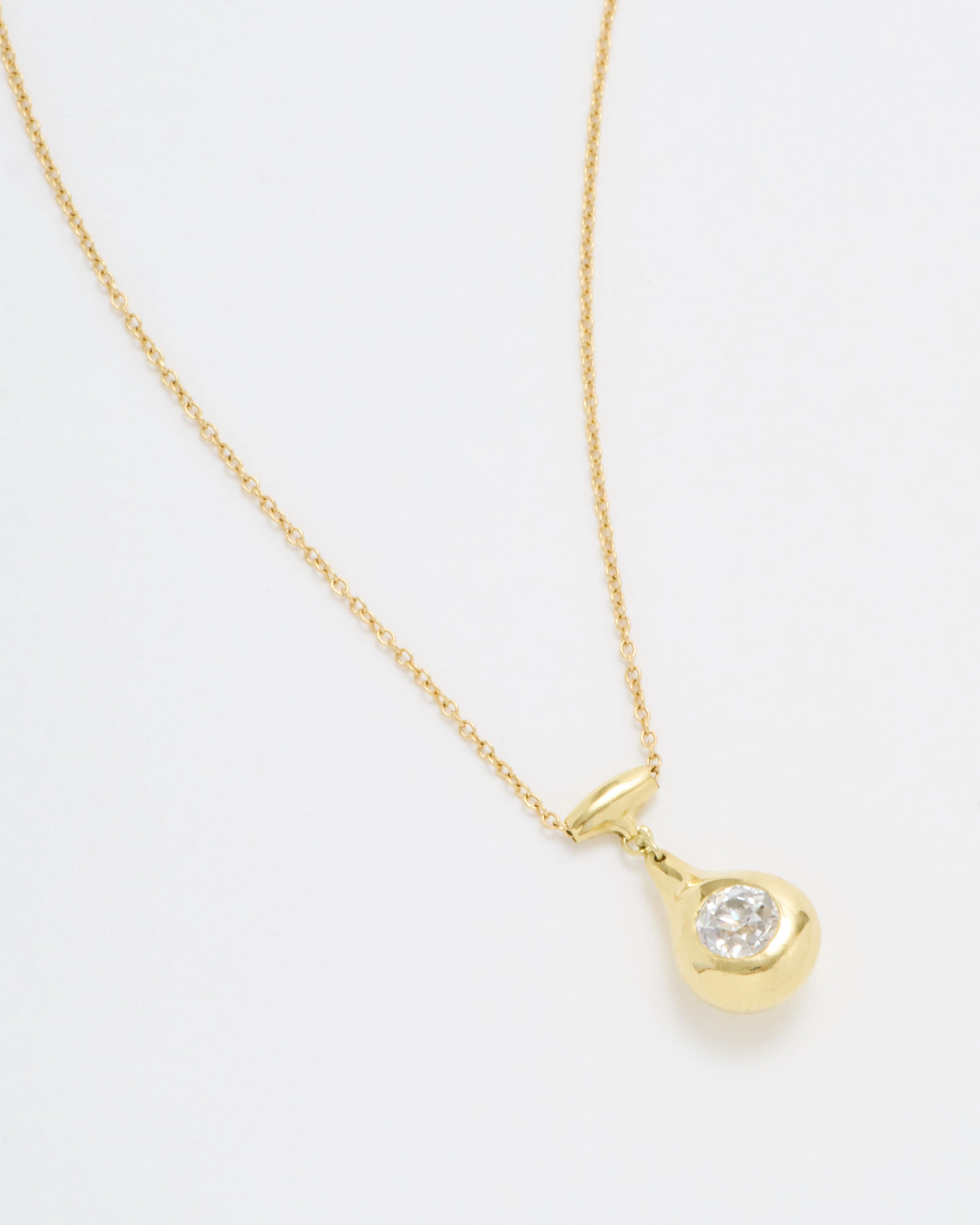 solitaire drop diamond necklace euro cut - Image 4