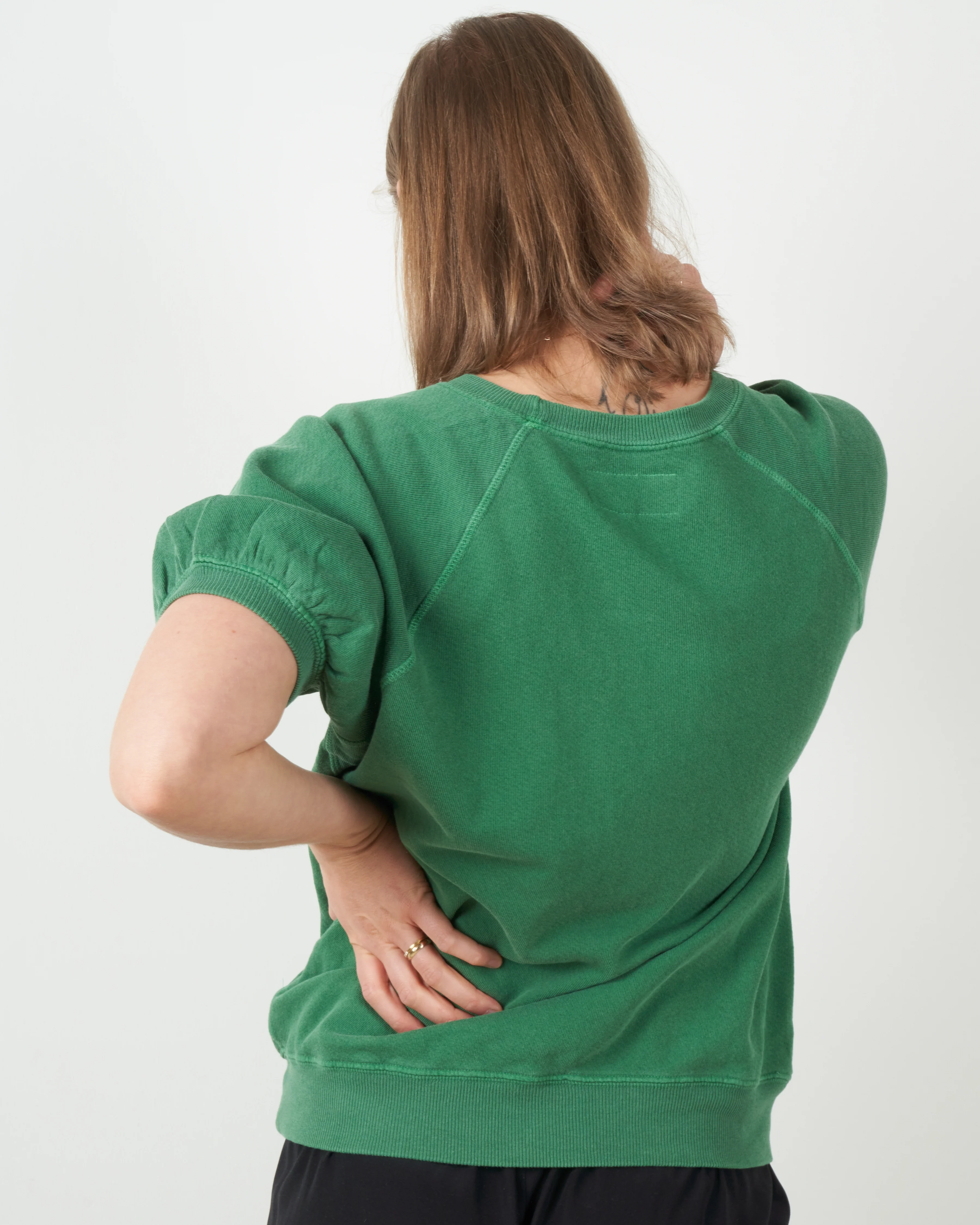 puff sleeve sweatshirt - bottle green - Image 3