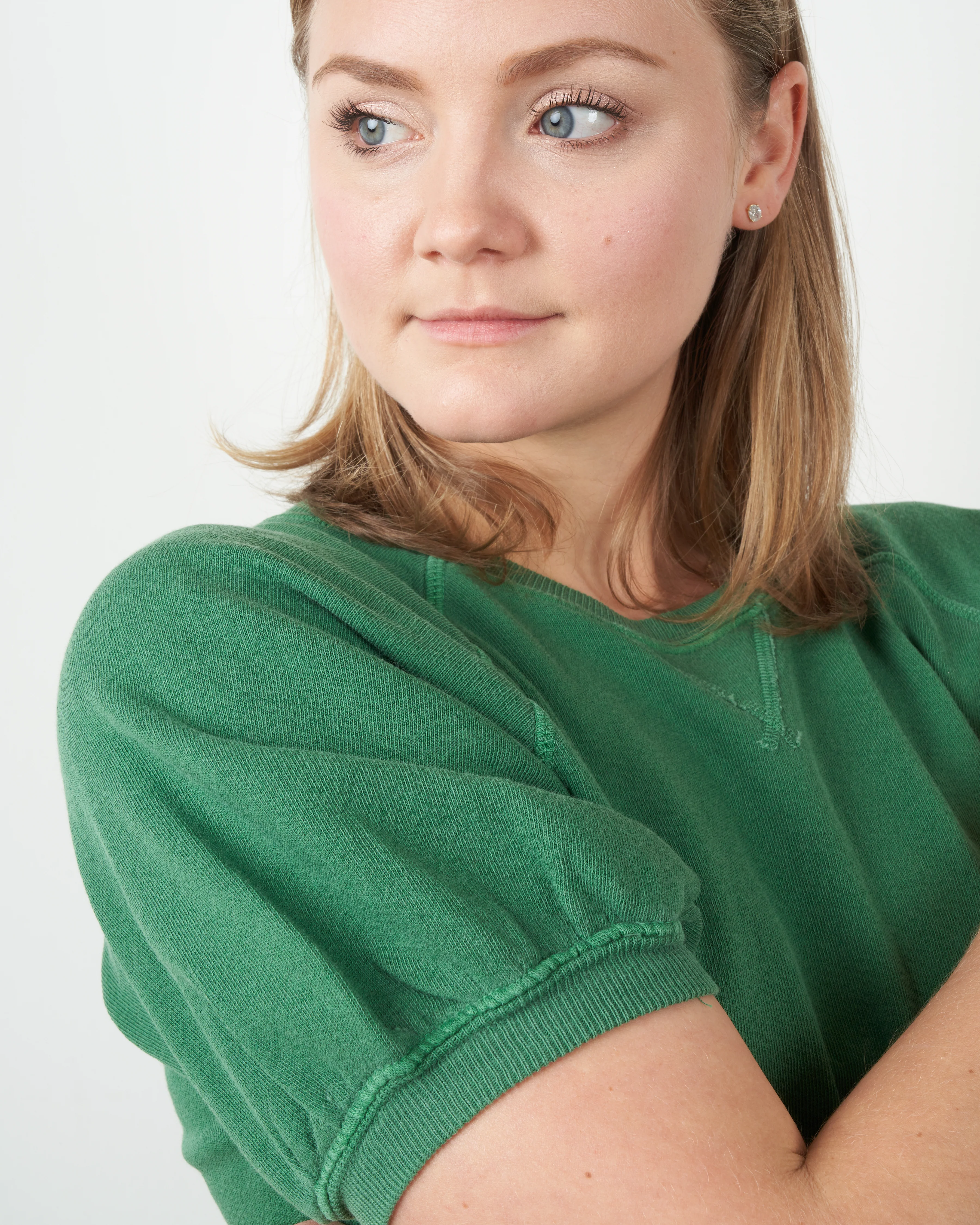 puff sleeve sweatshirt - bottle green - Image 5