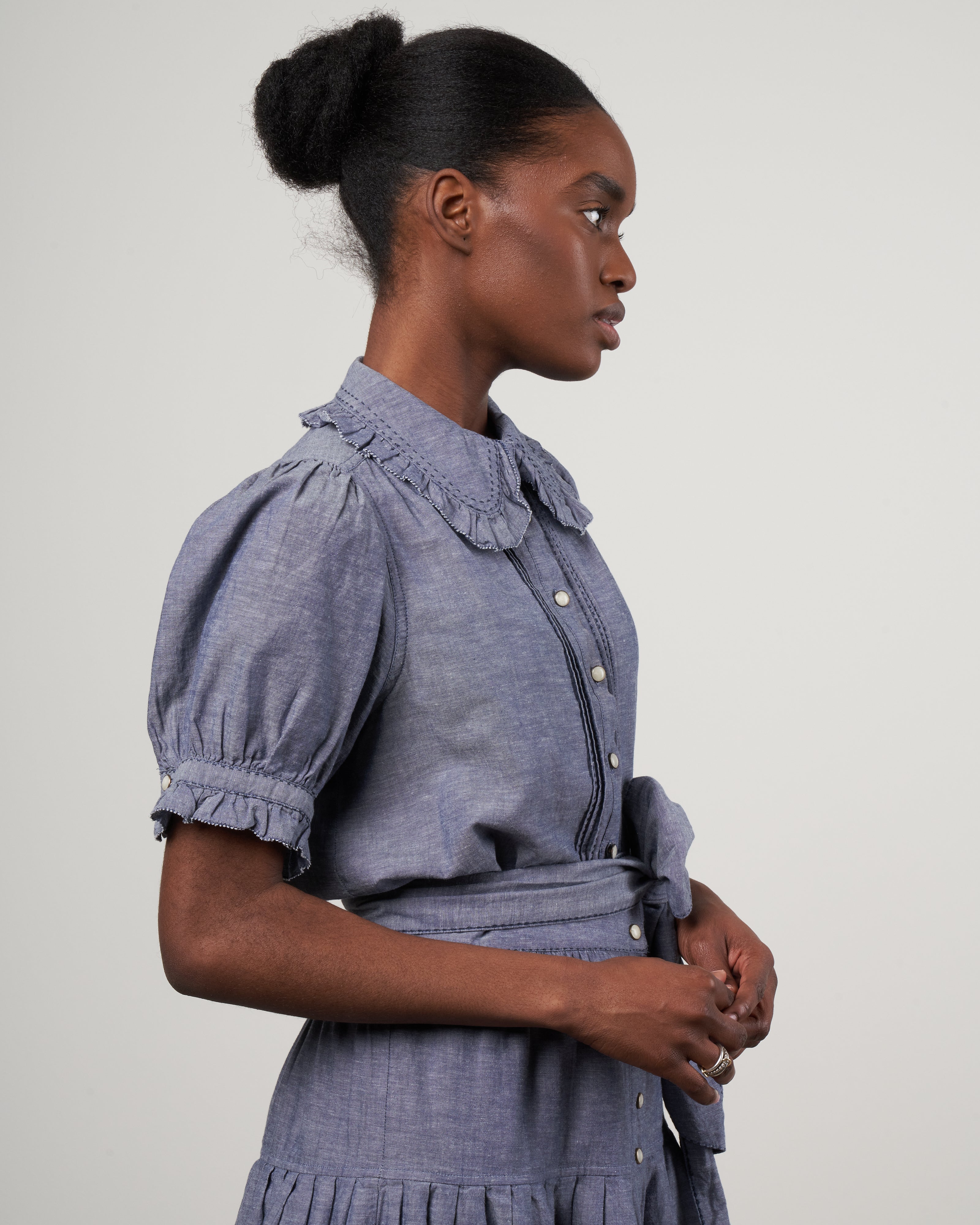 the fern top - navy chambray - Image 3