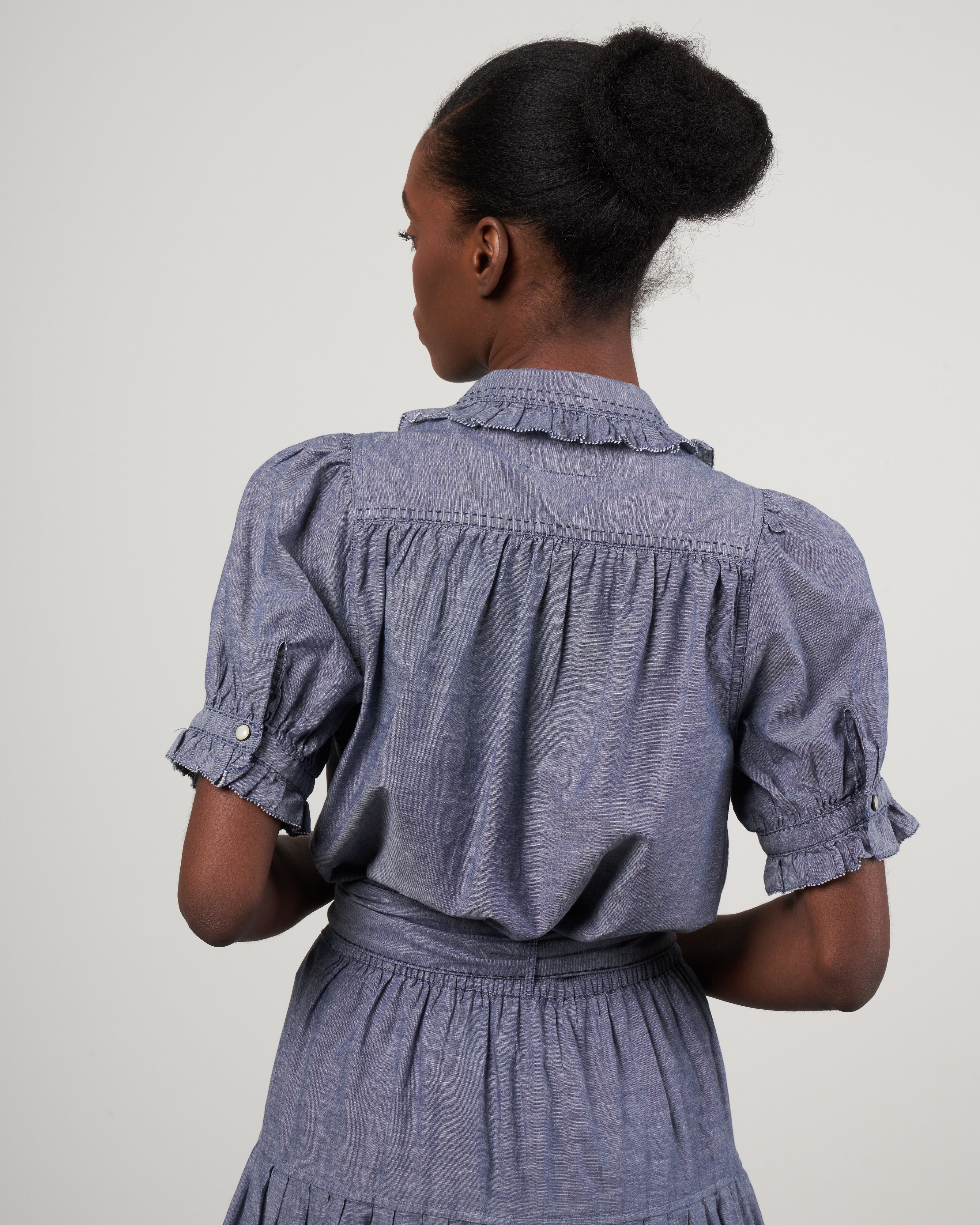 the fern top - navy chambray - Image 4