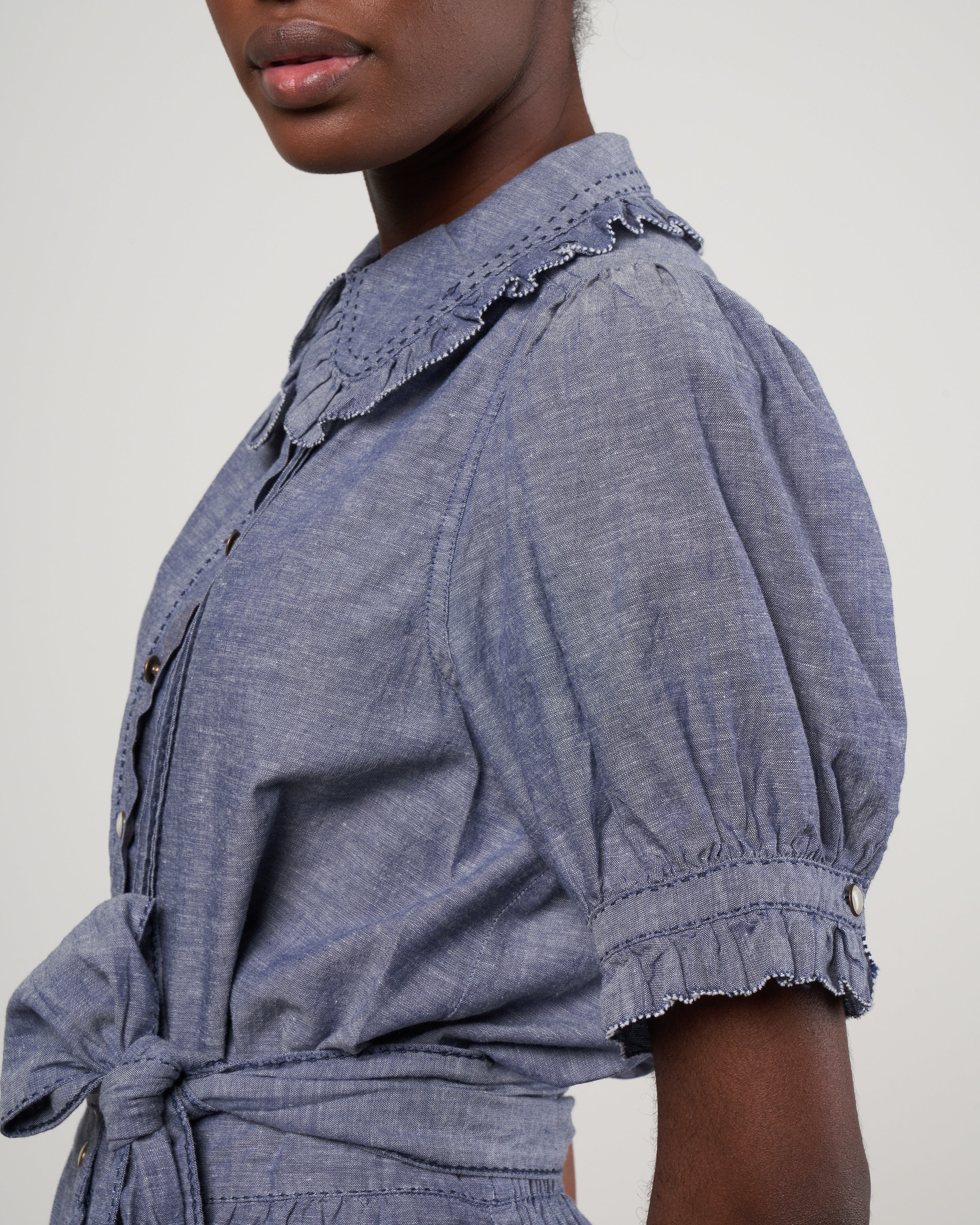the fern top - navy chambray - Image 5