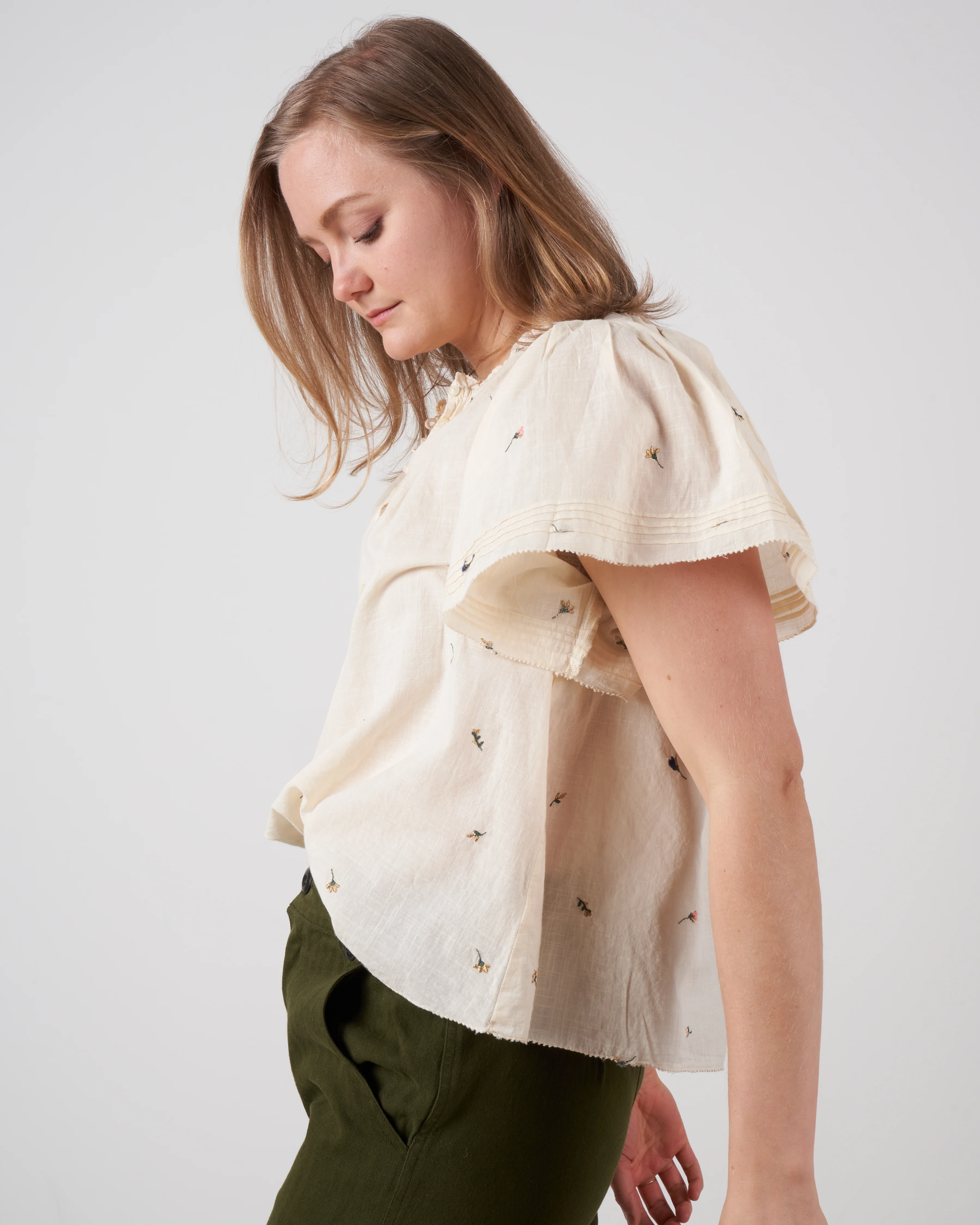 the flutter sleeve chime top - cream - Image 2