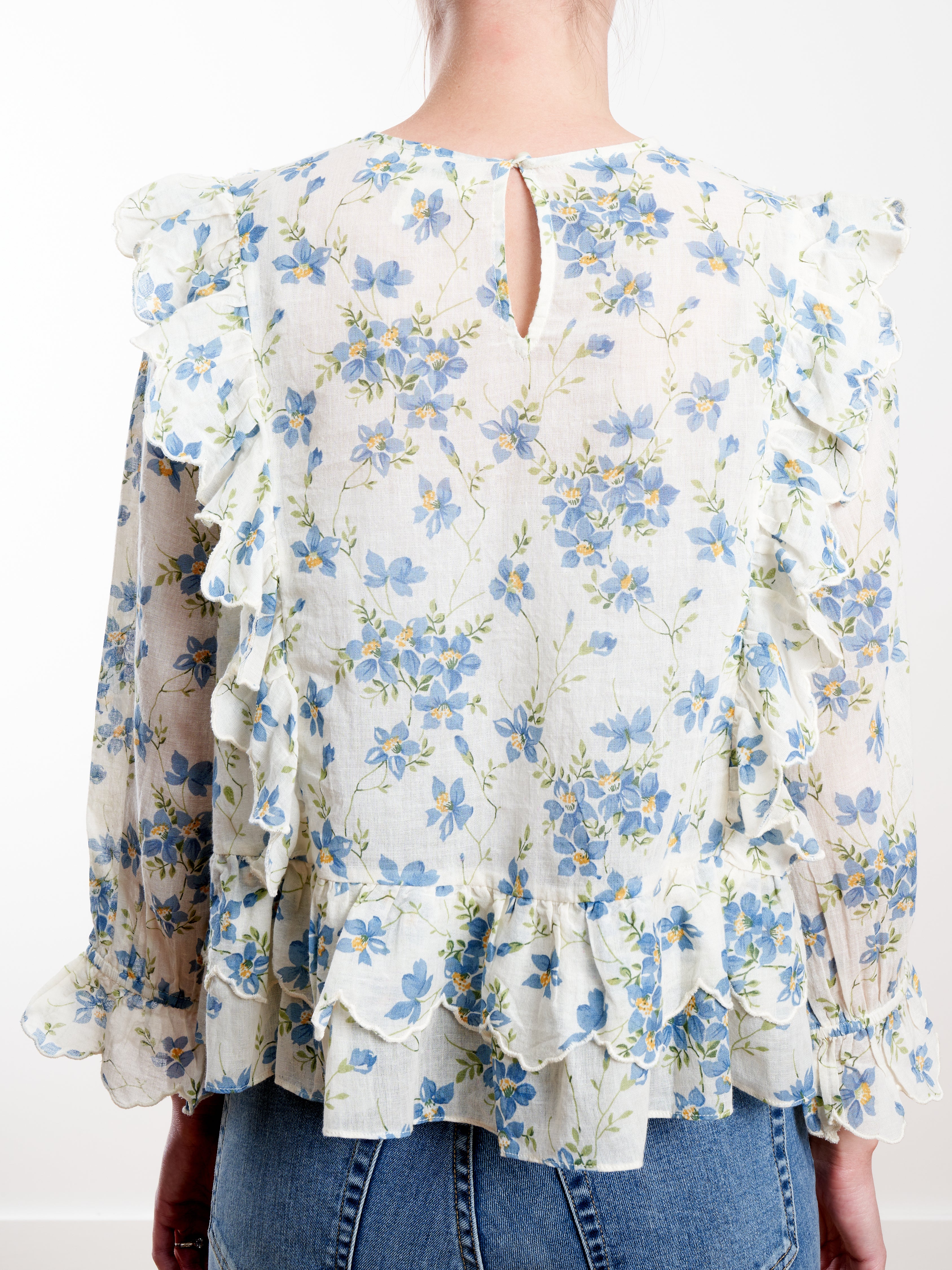 the flutter top - blue bonnet floral - Image 4