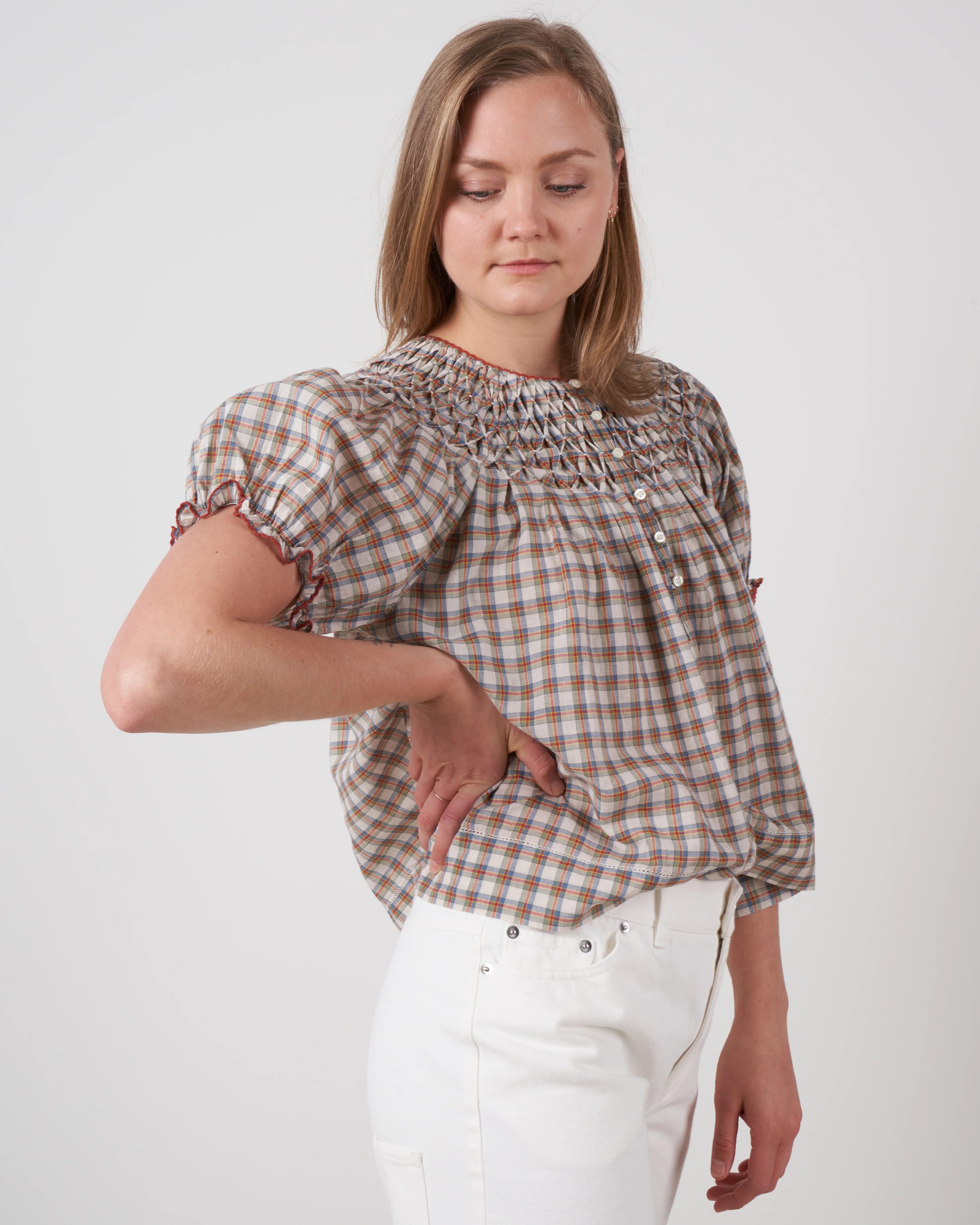 the hazel top - meadow plaid - Image 3