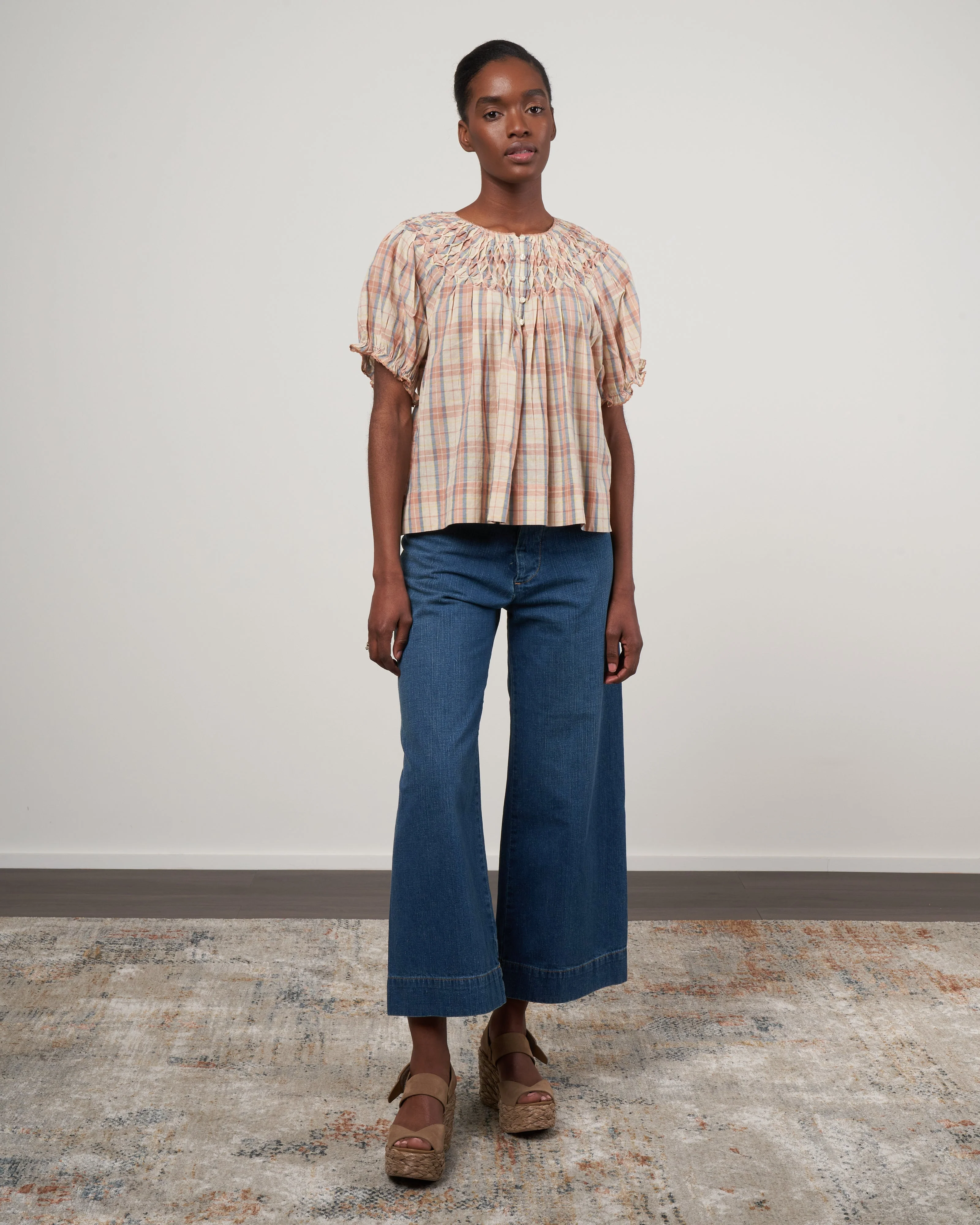 the hazel top - washed rose plaid - Image 2