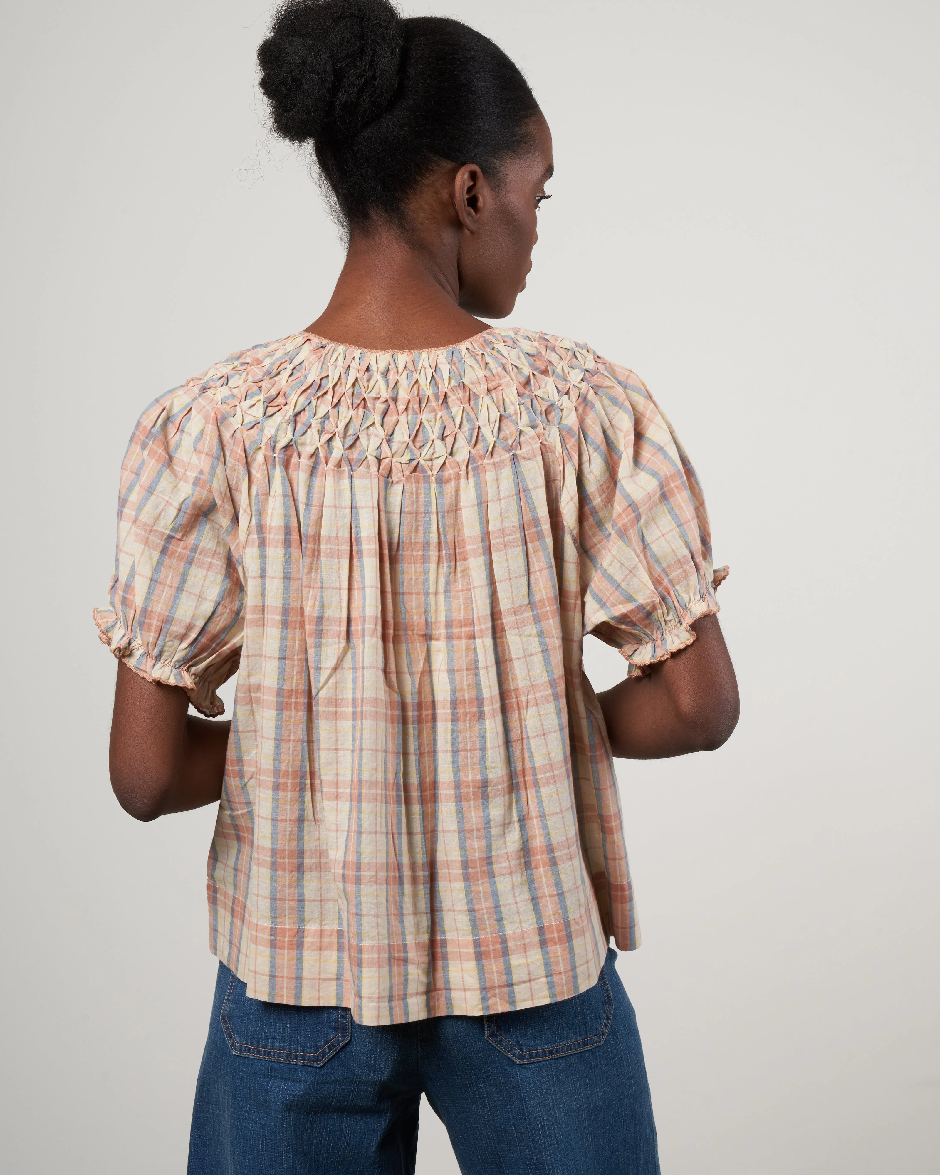 the hazel top - washed rose plaid - Image 4