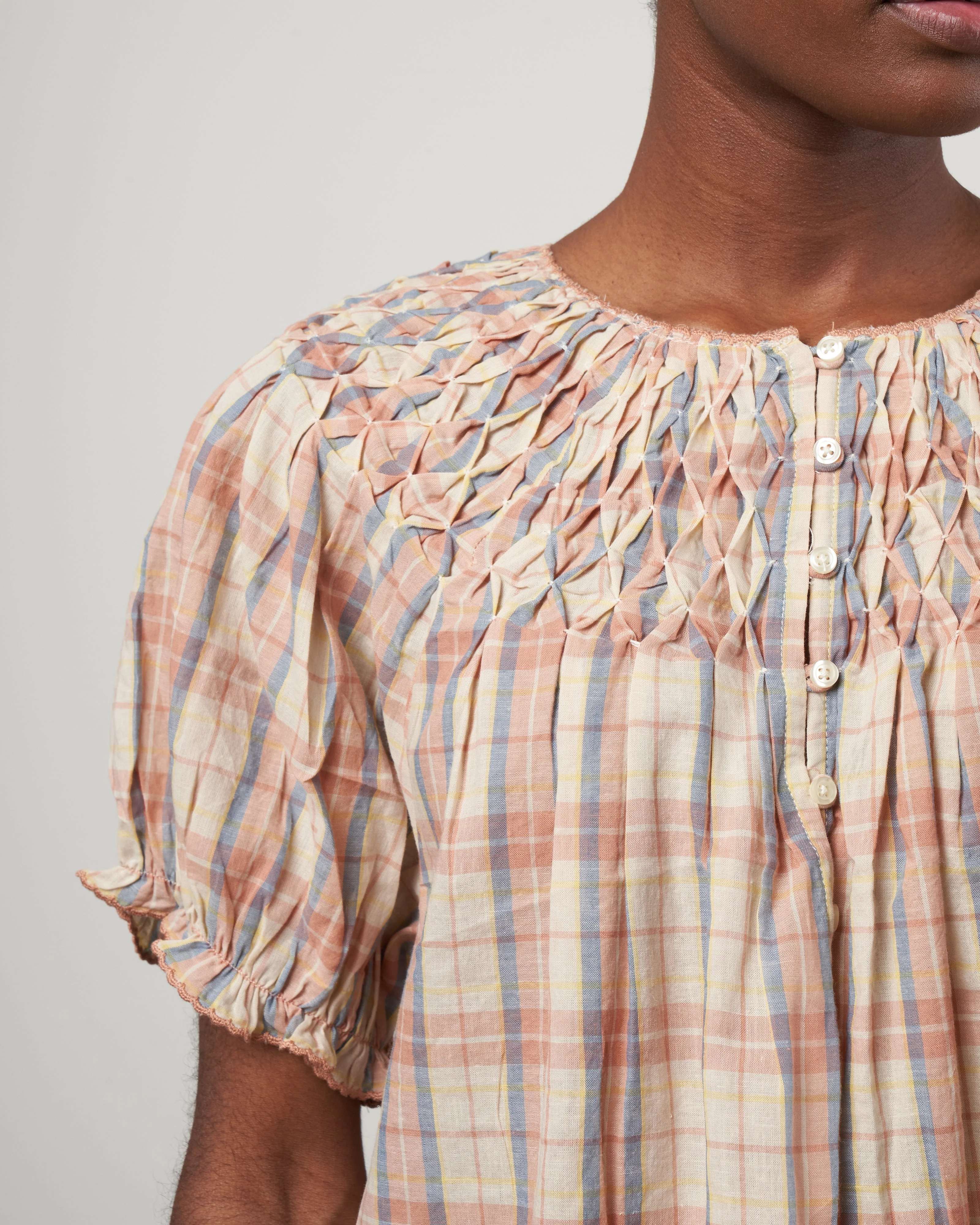 the hazel top - washed rose plaid - Image 5