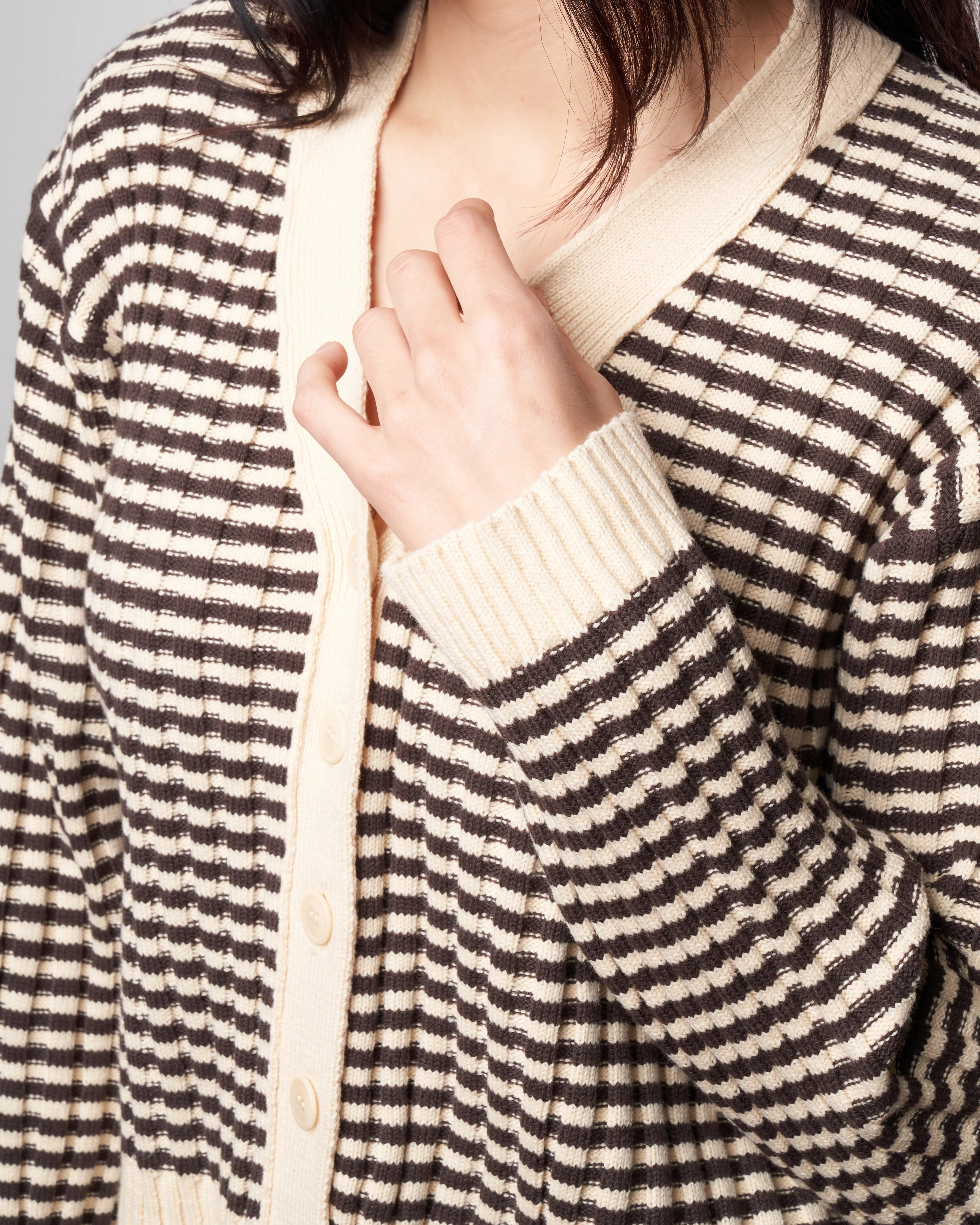 the mini striped cardigan - woodsmoke stripe - Image 5