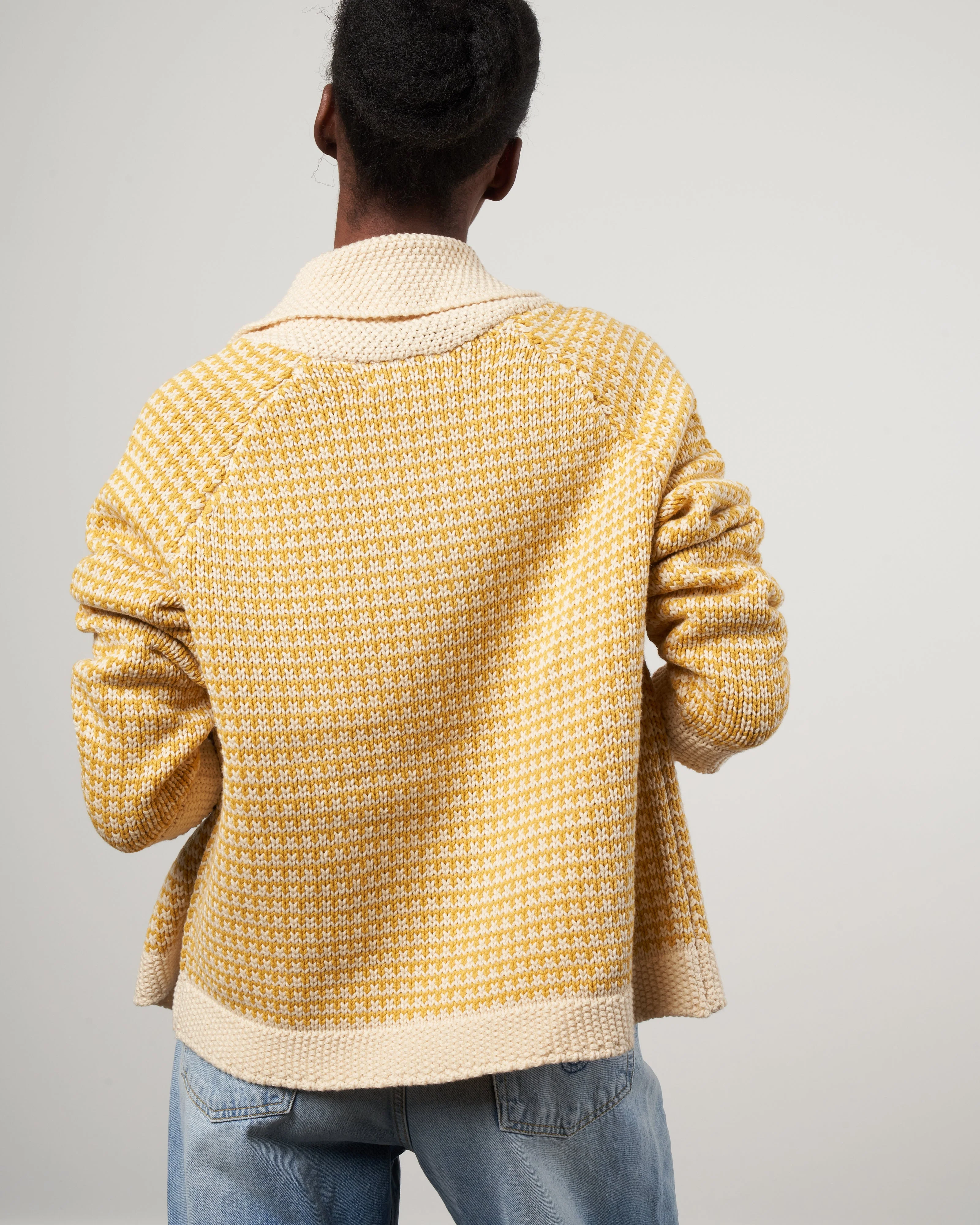 the minicheck lodge cardigan - golden light - Image 4