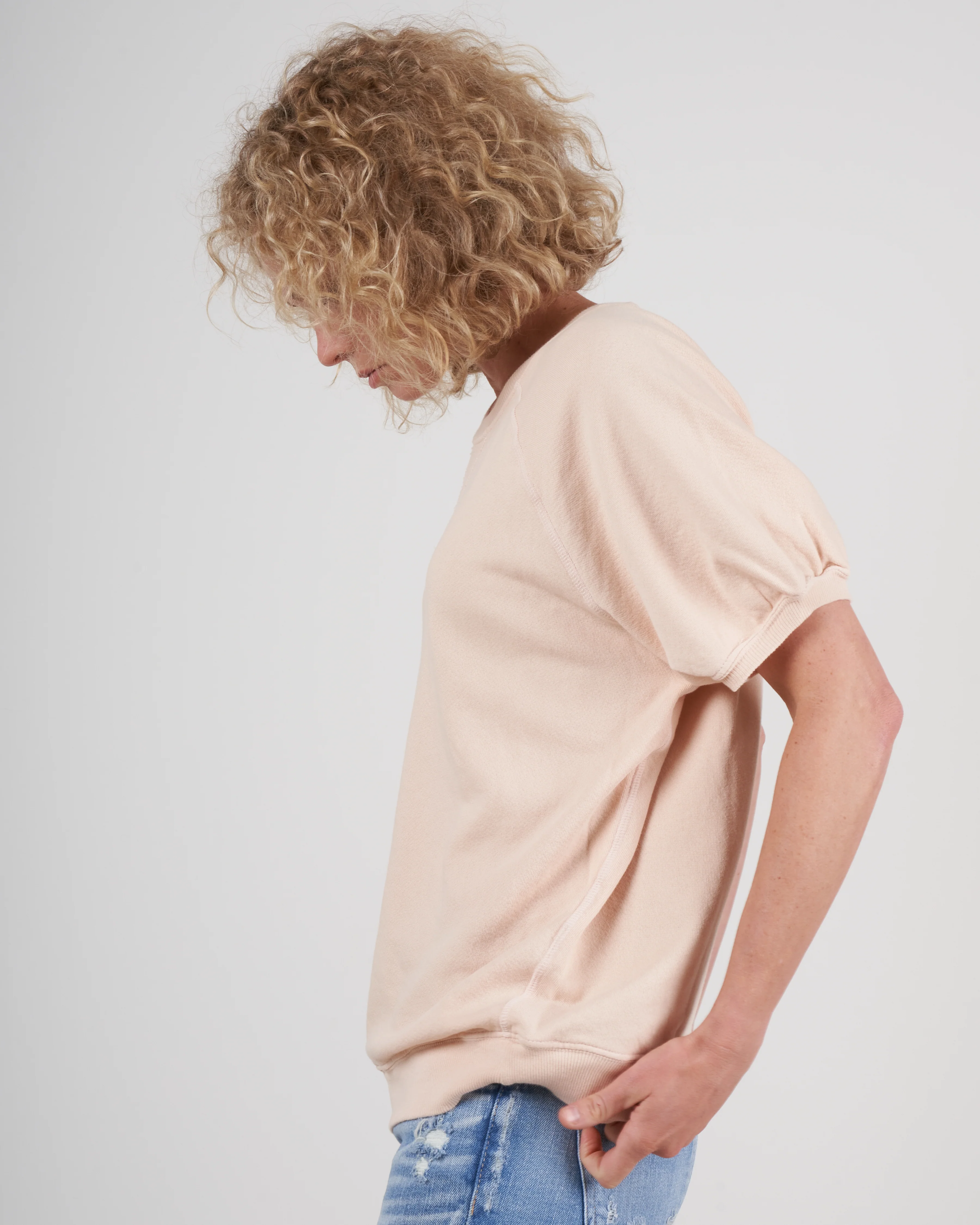 the puff sleeve sweatshirt - whisper pink - Image 3