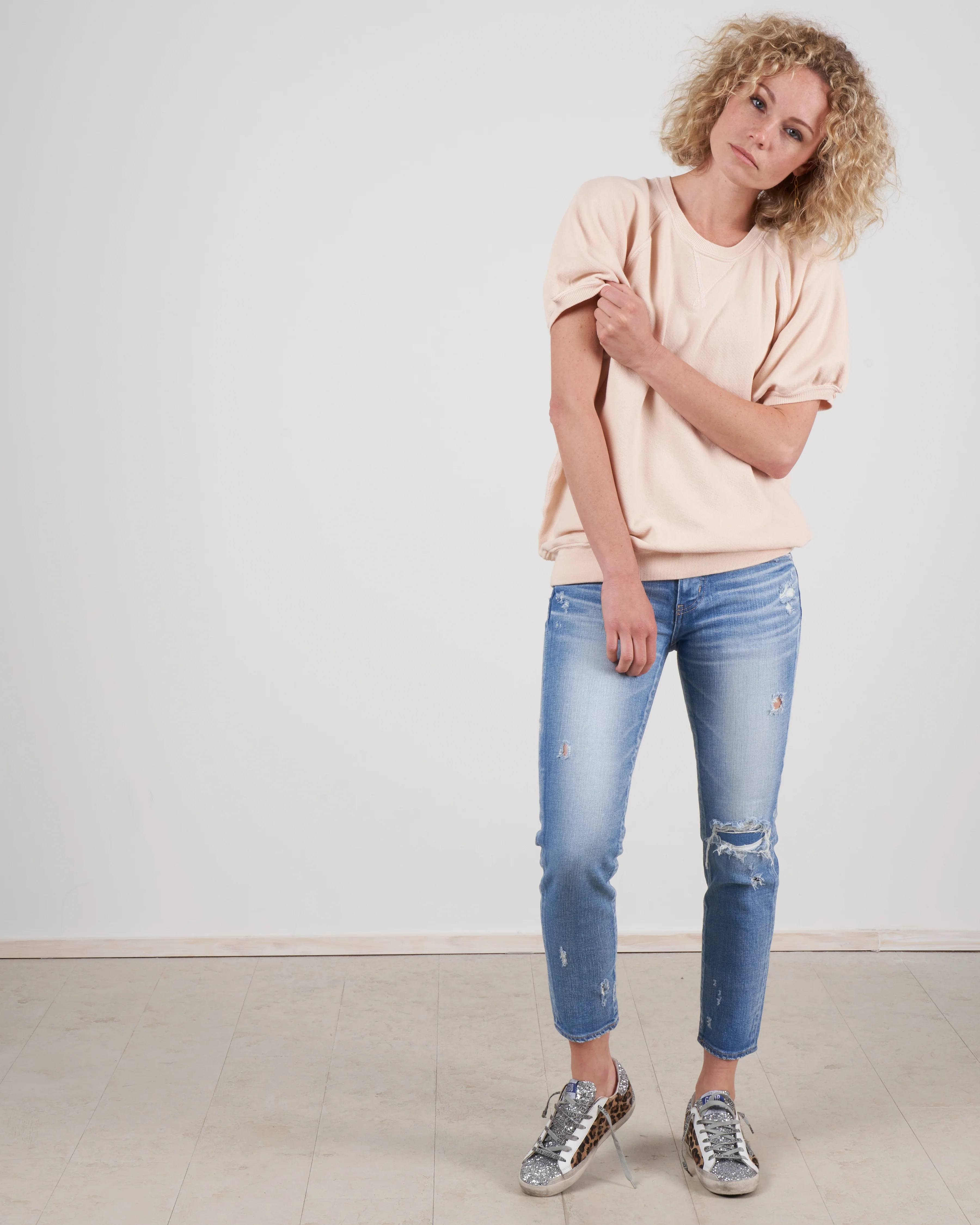 the puff sleeve sweatshirt - whisper pink - Image 6