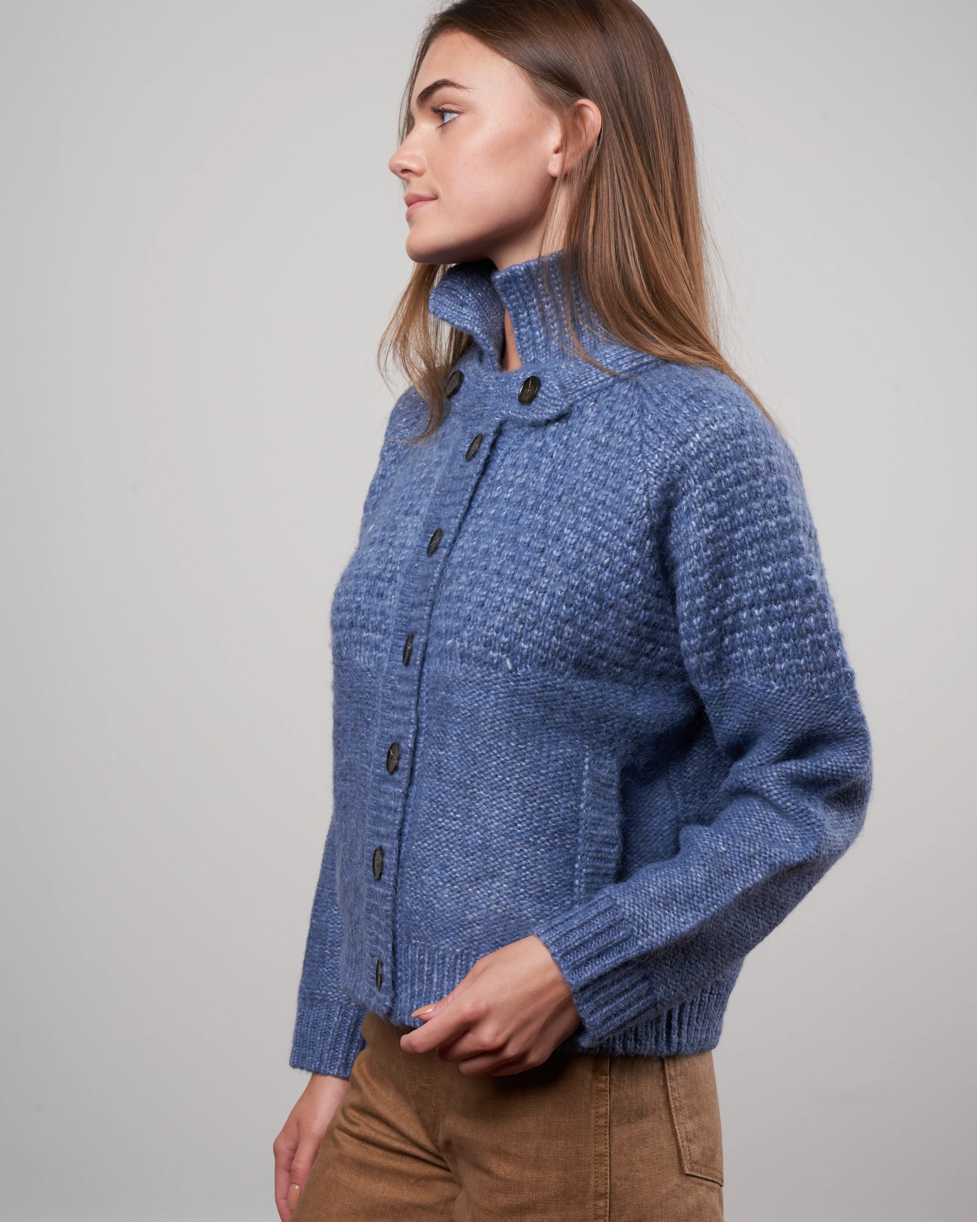 the shrunken hearth cardigan - saltwater blue - Image 3