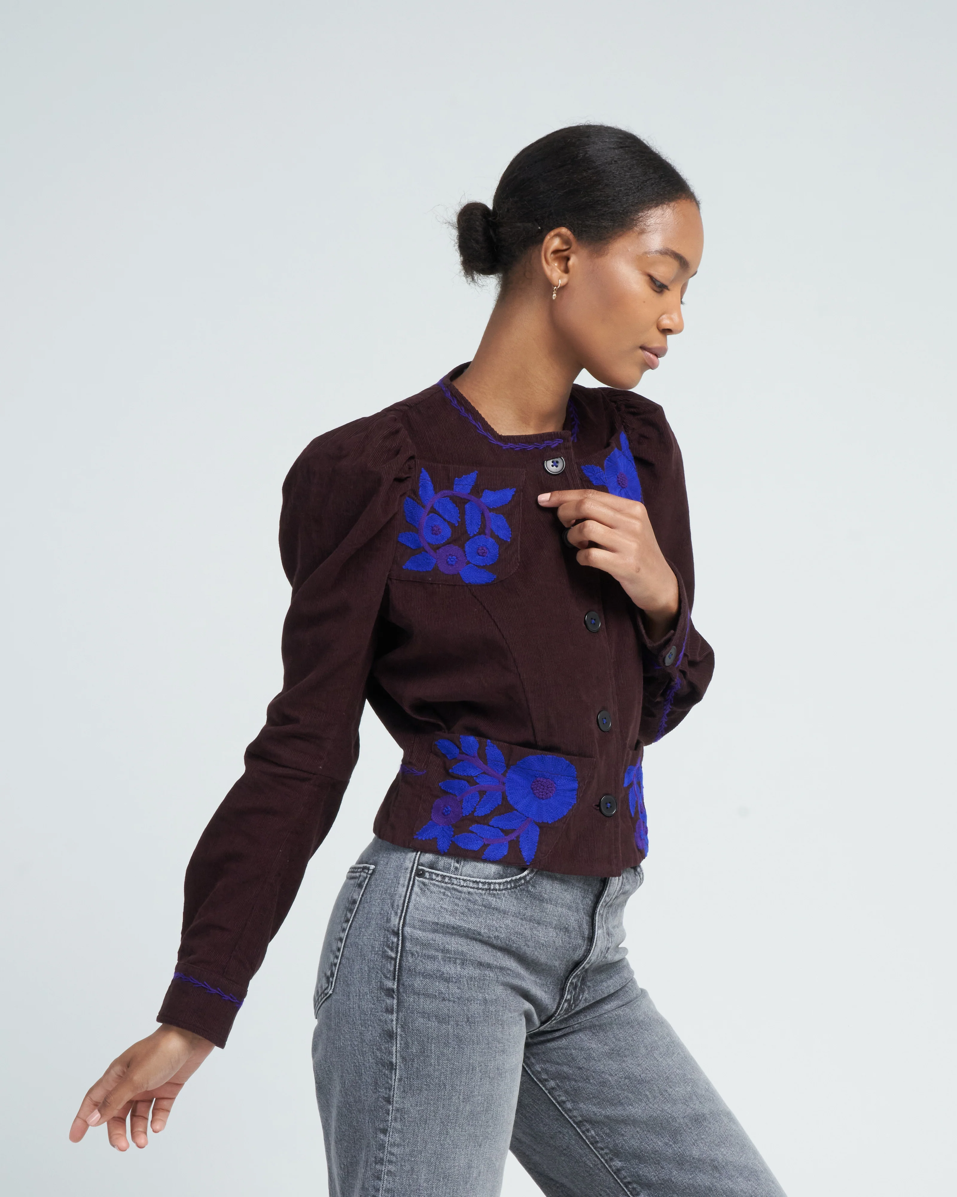 arabella top - chocolate/cobalt purple - Image 3