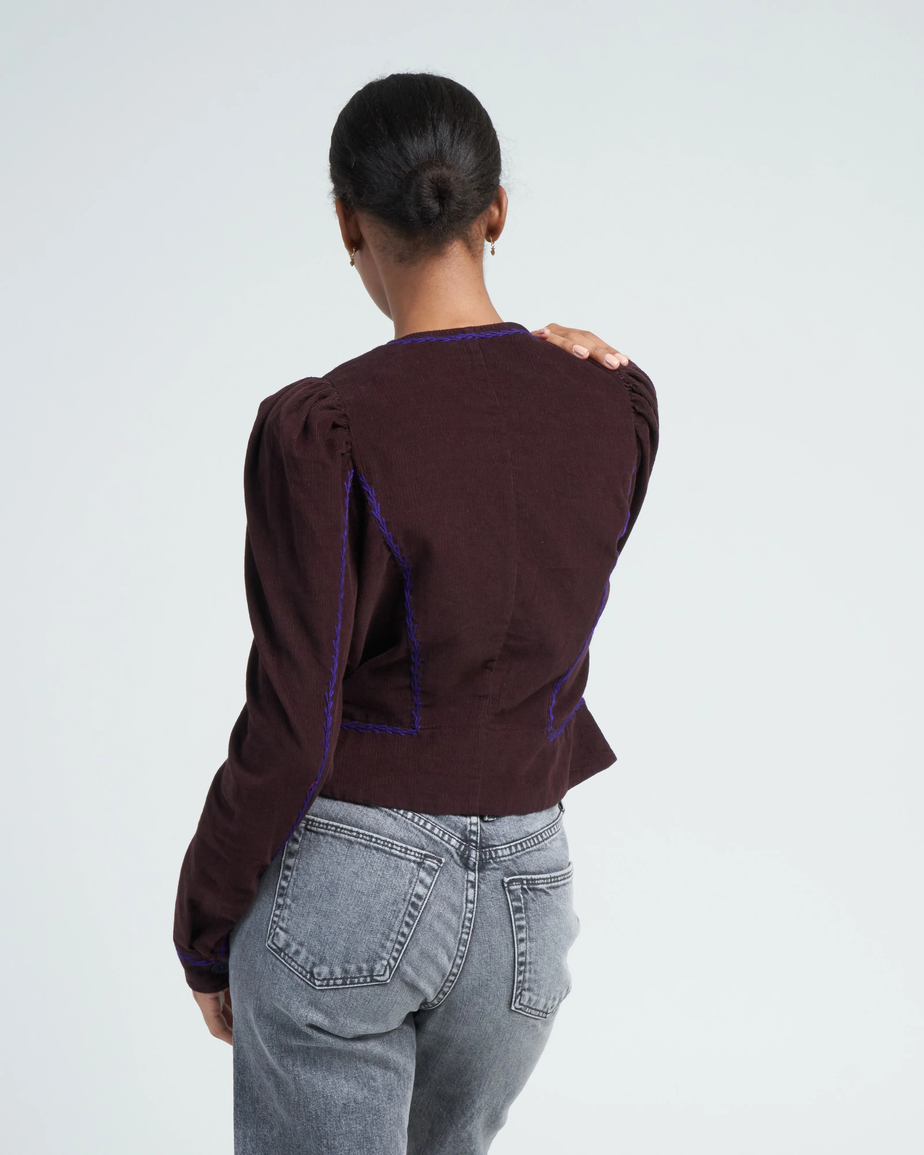 arabella top - chocolate/cobalt purple - Image 4