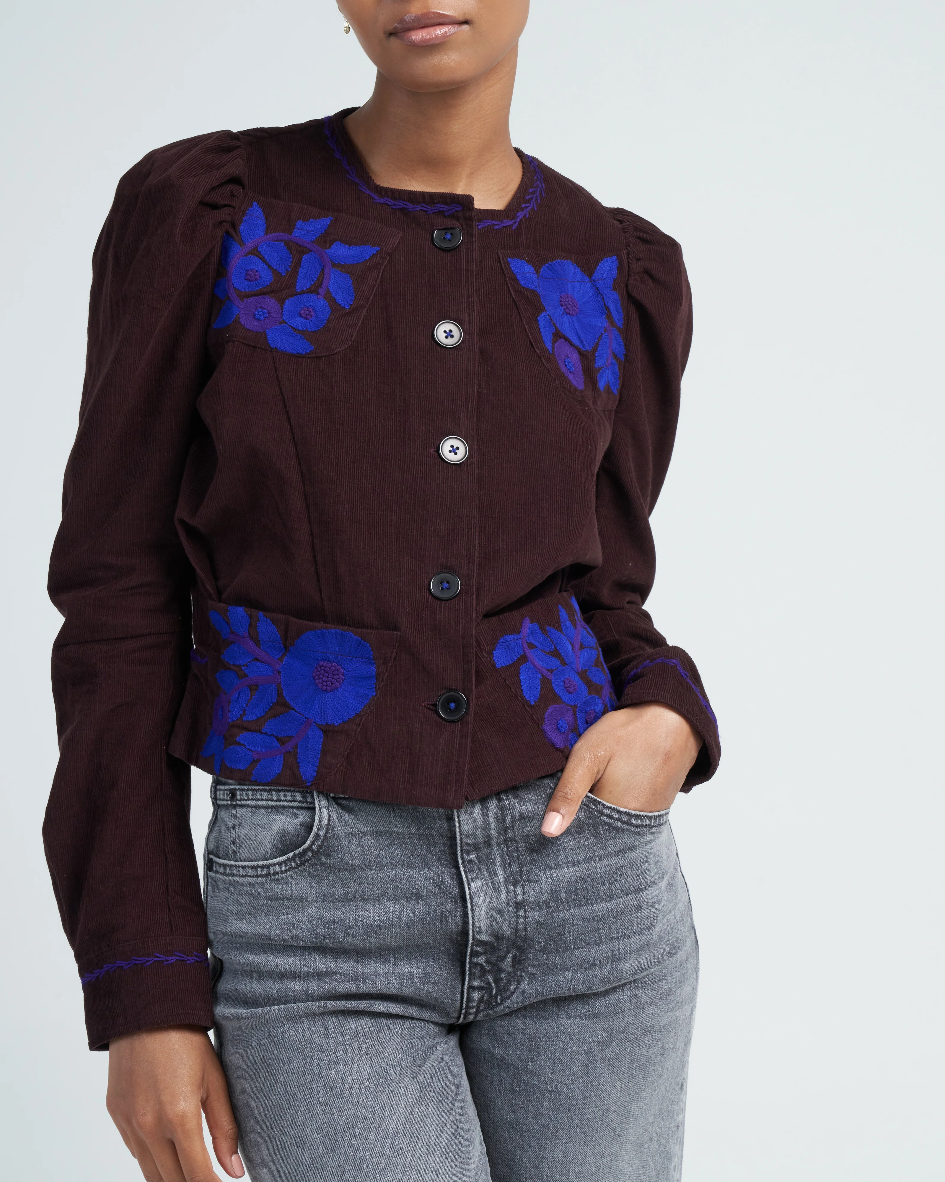 arabella top - chocolate/cobalt purple - Image 5