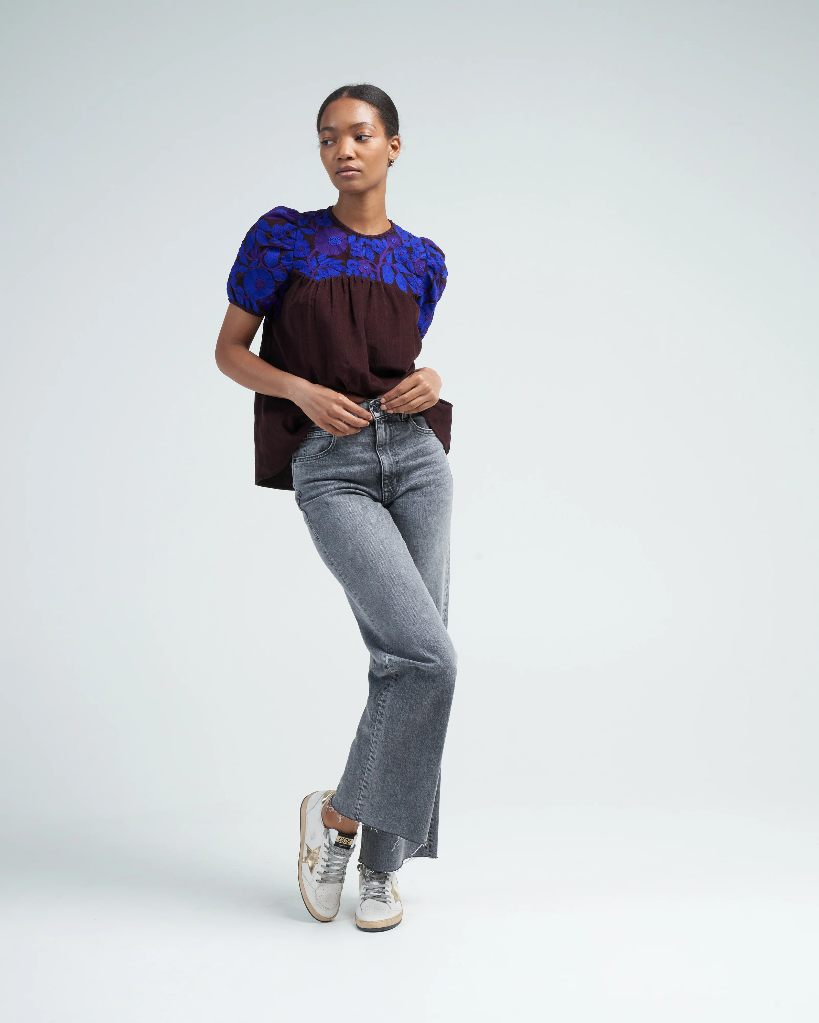 olympia top - chocolate/cobalt purple - Image 2