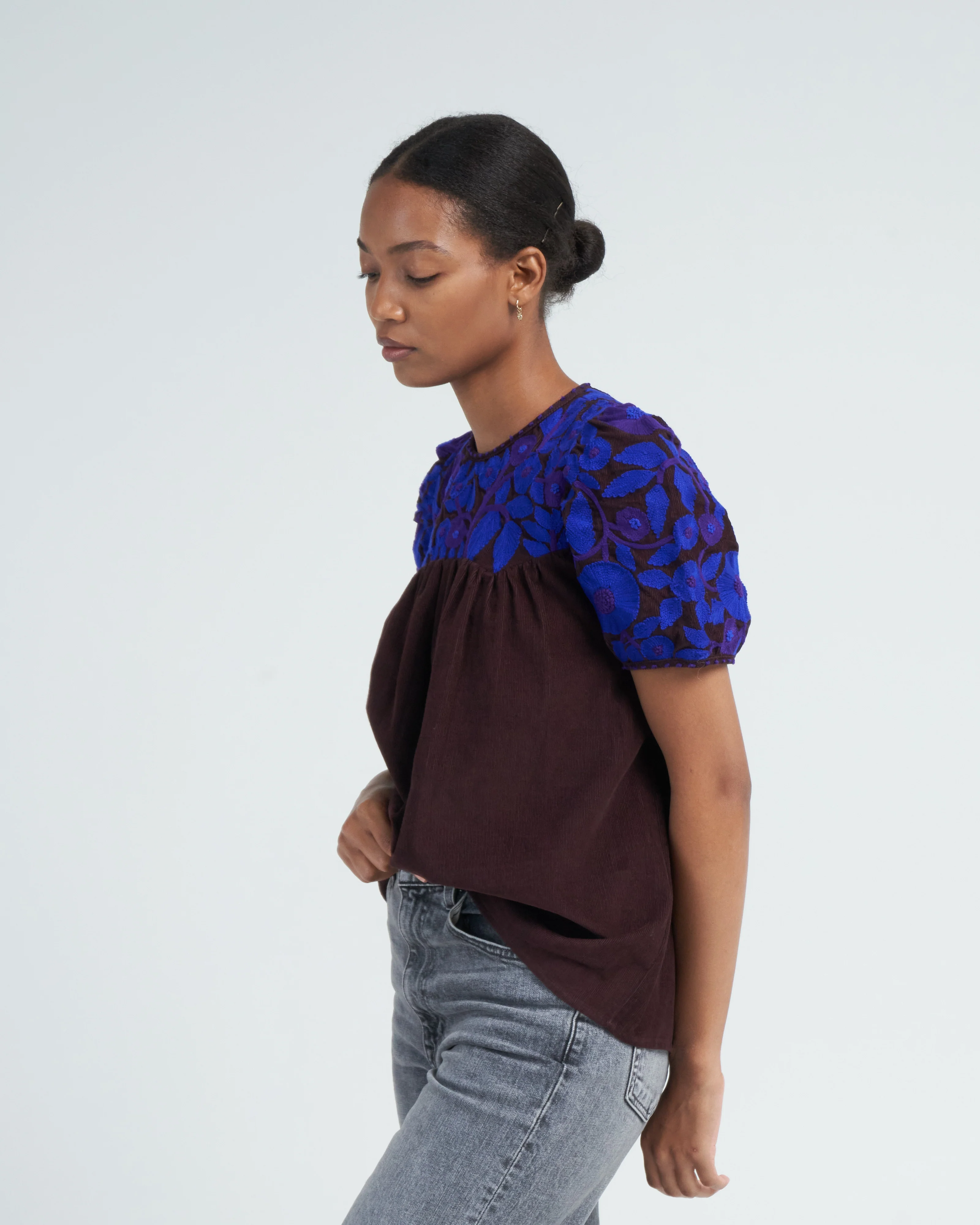 olympia top - chocolate/cobalt purple - Image 3
