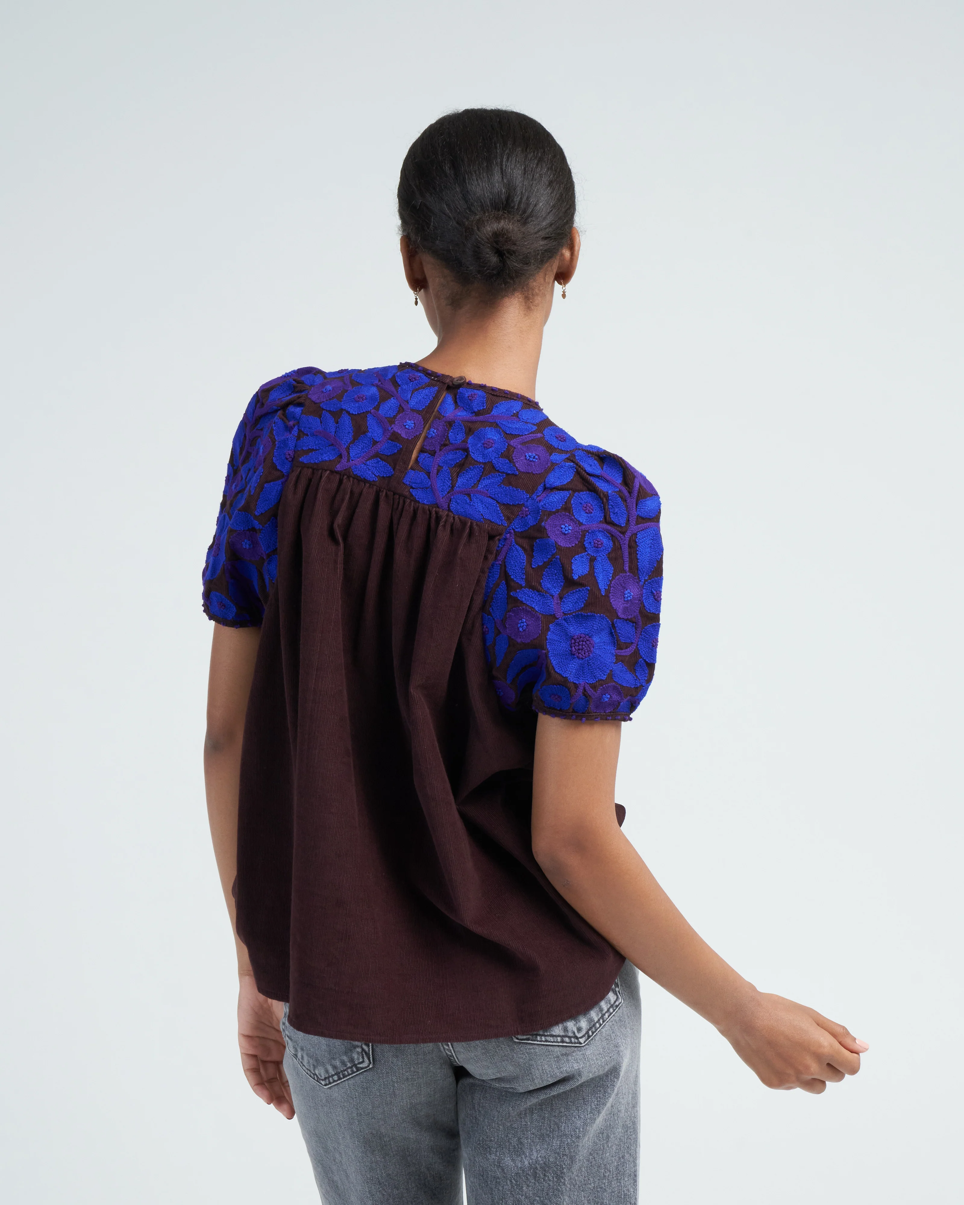 olympia top - chocolate/cobalt purple - Image 4