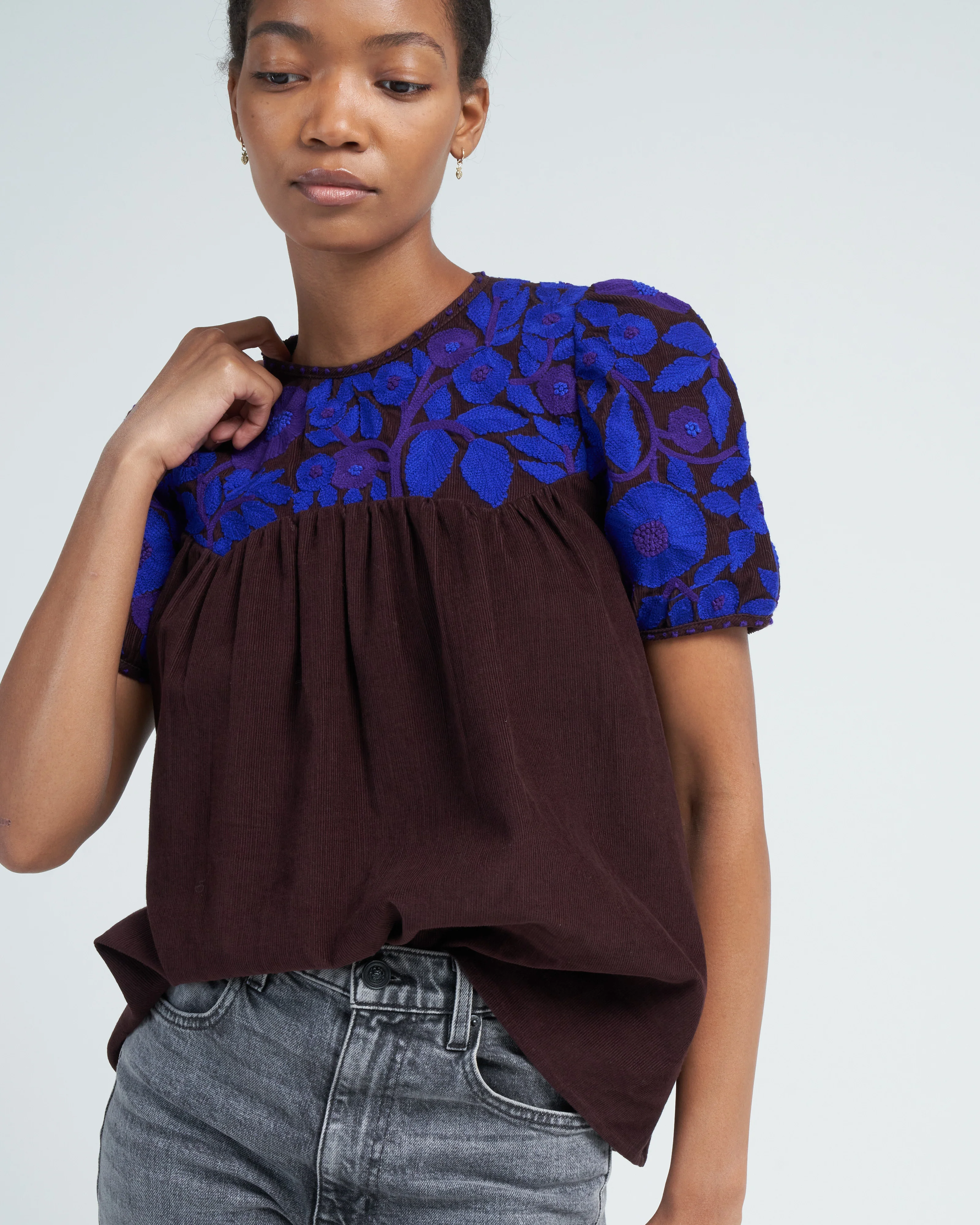 olympia top - chocolate/cobalt purple - Image 5
