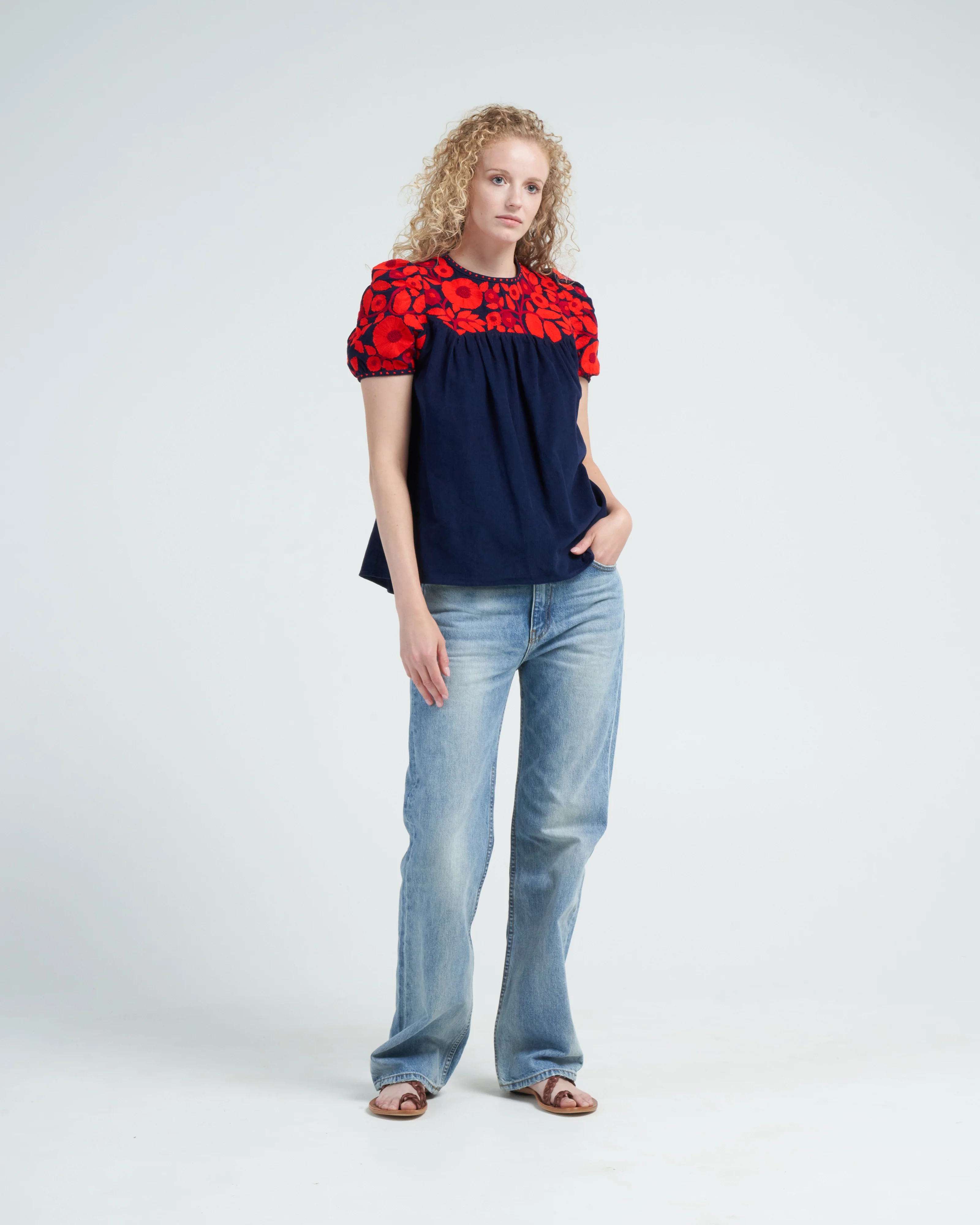 olympia top - navy/red - Image 2