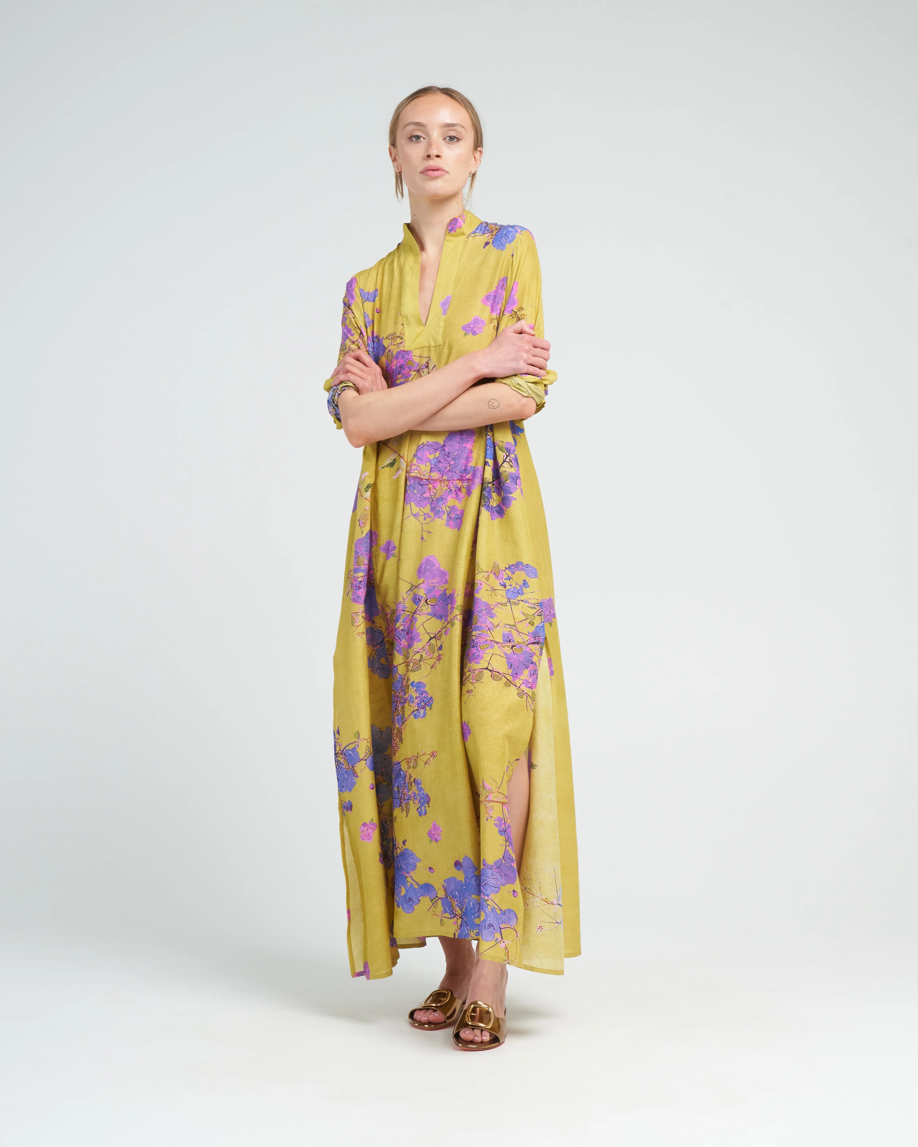 parvati kaftan - chartreuse