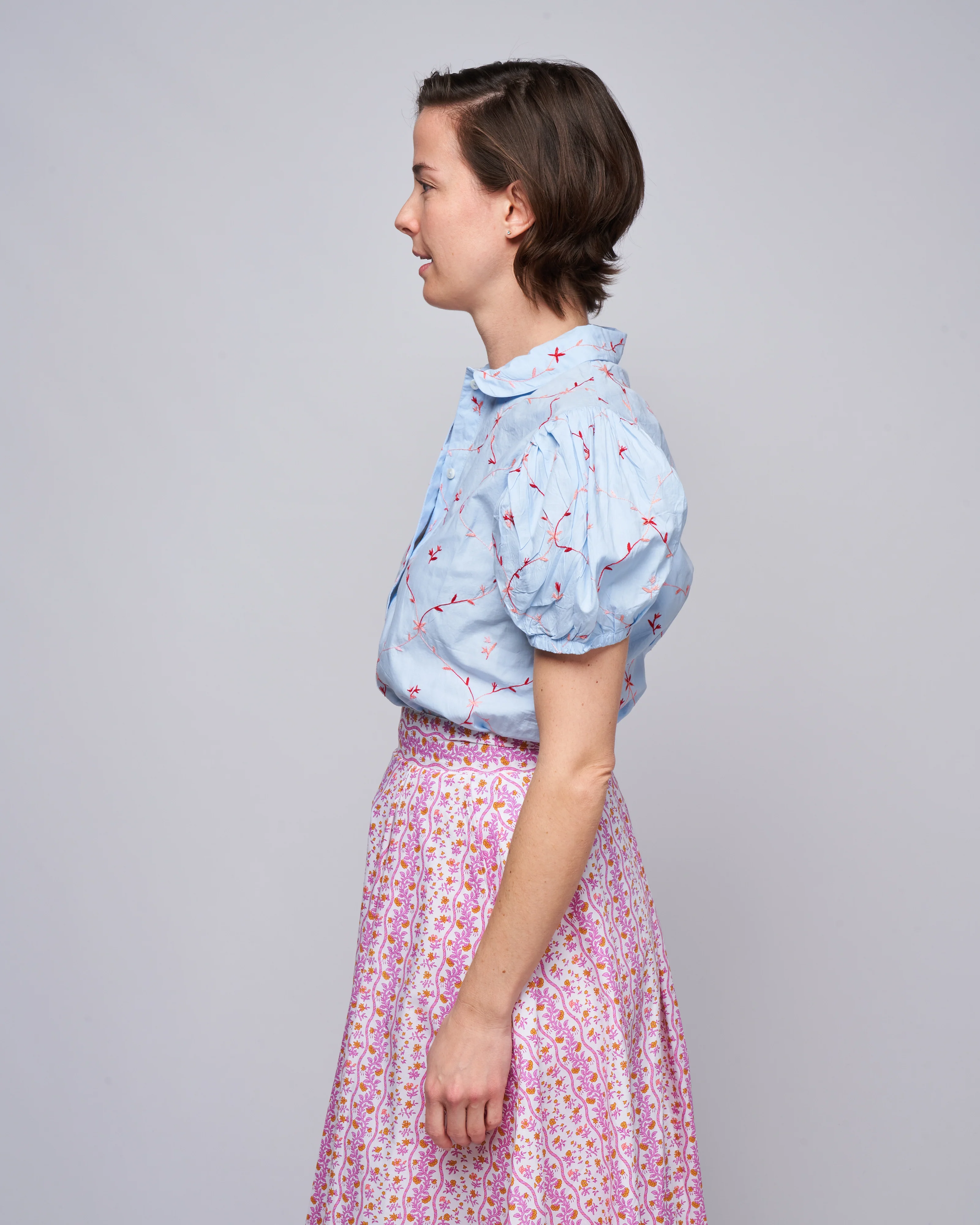 vike blouse - blue/coral - Image 2