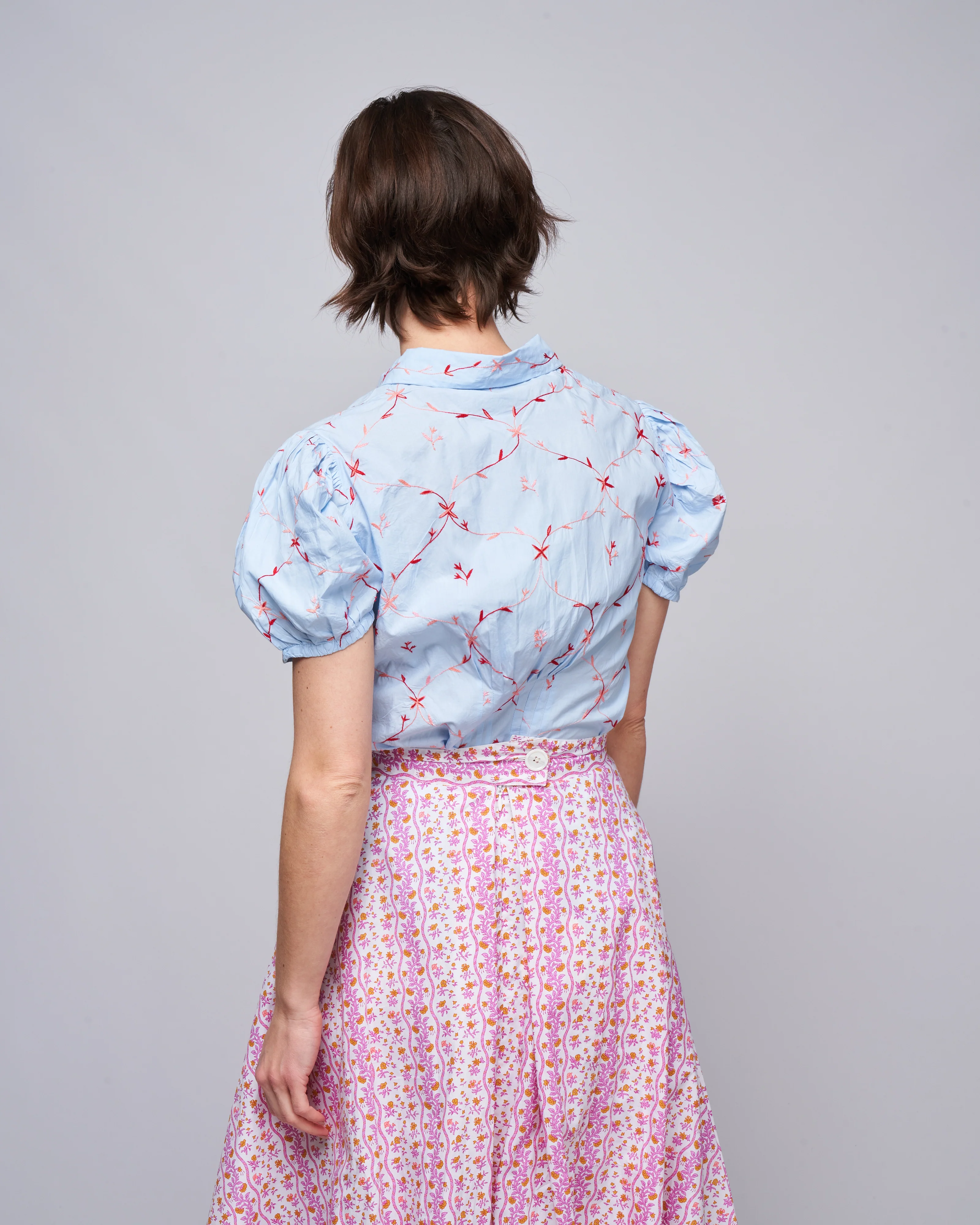 vike blouse - blue/coral - Image 3