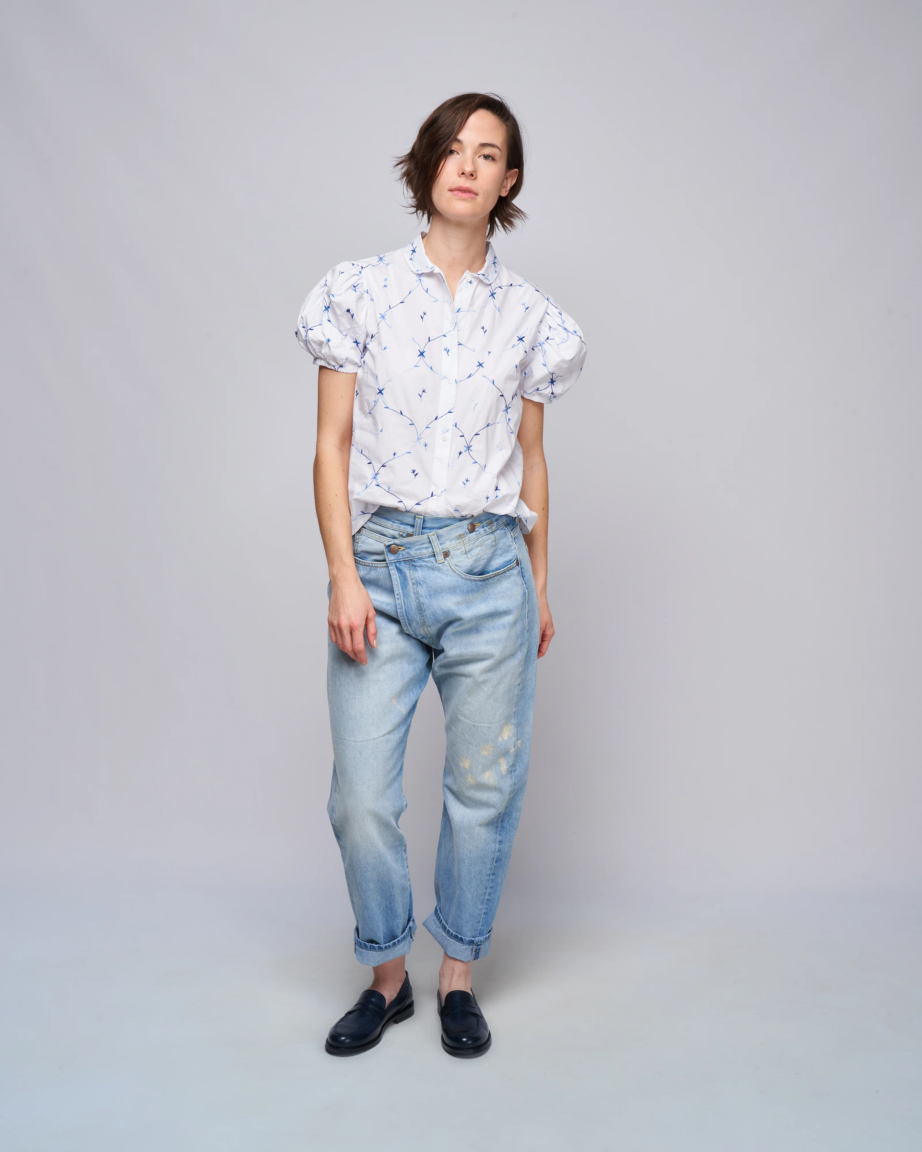 vike blouse - white/blue - Image 2
