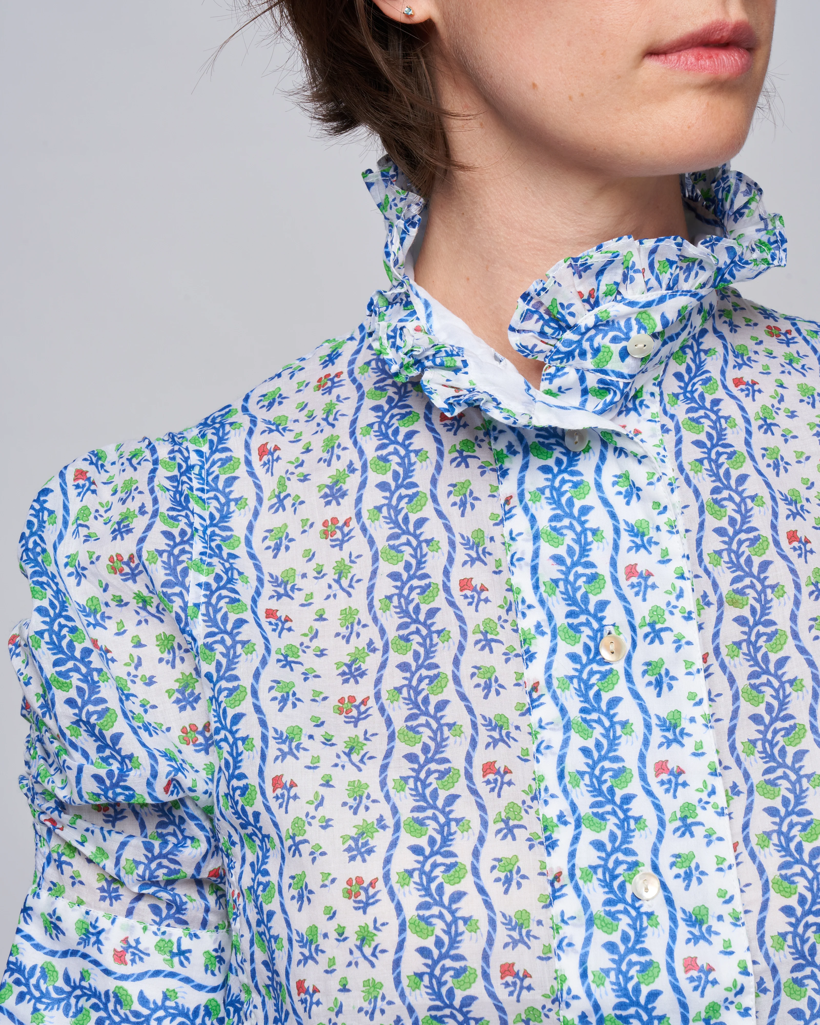 vita blouse - green/cobalt - Image 5