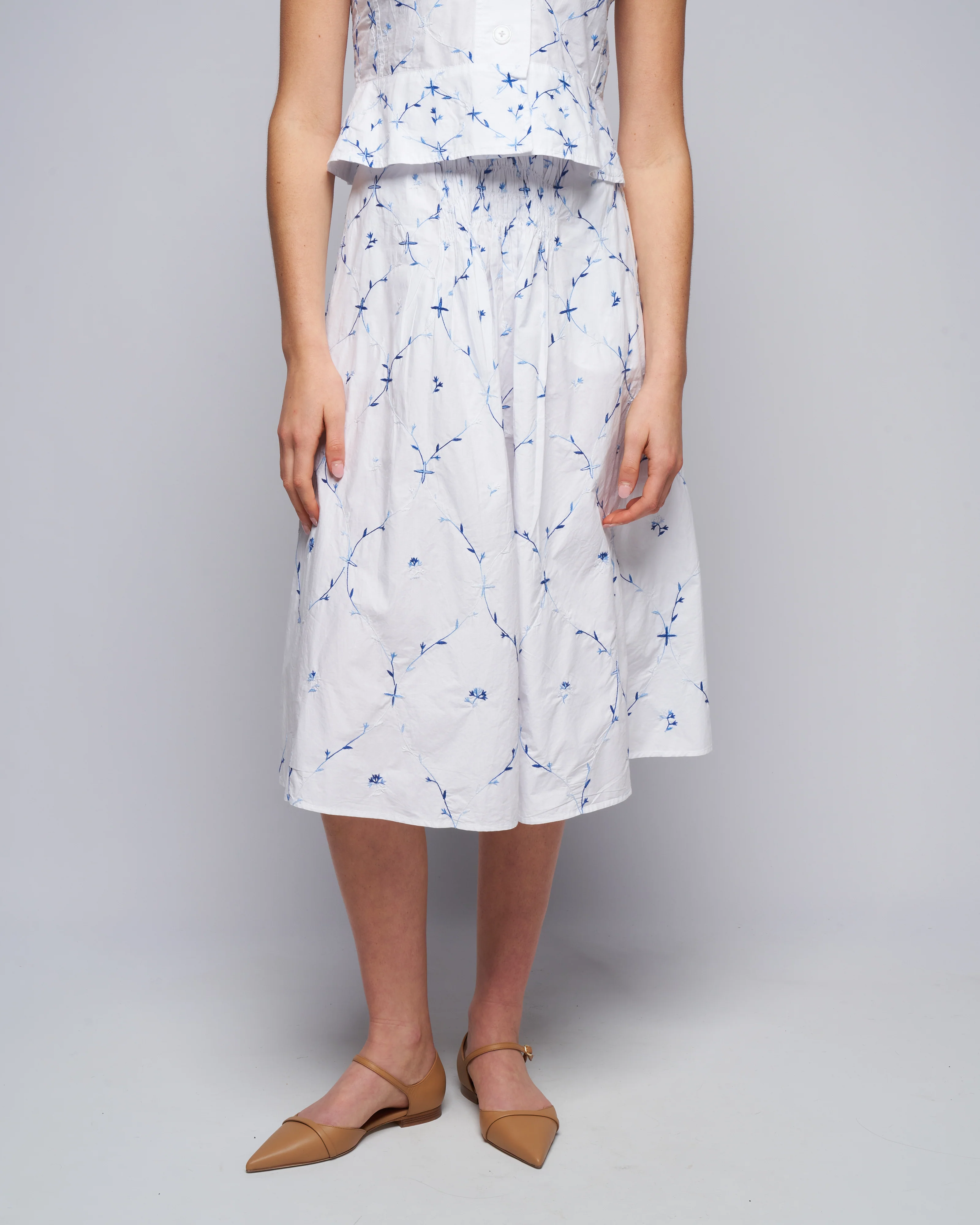 yulia skirt - white/blue