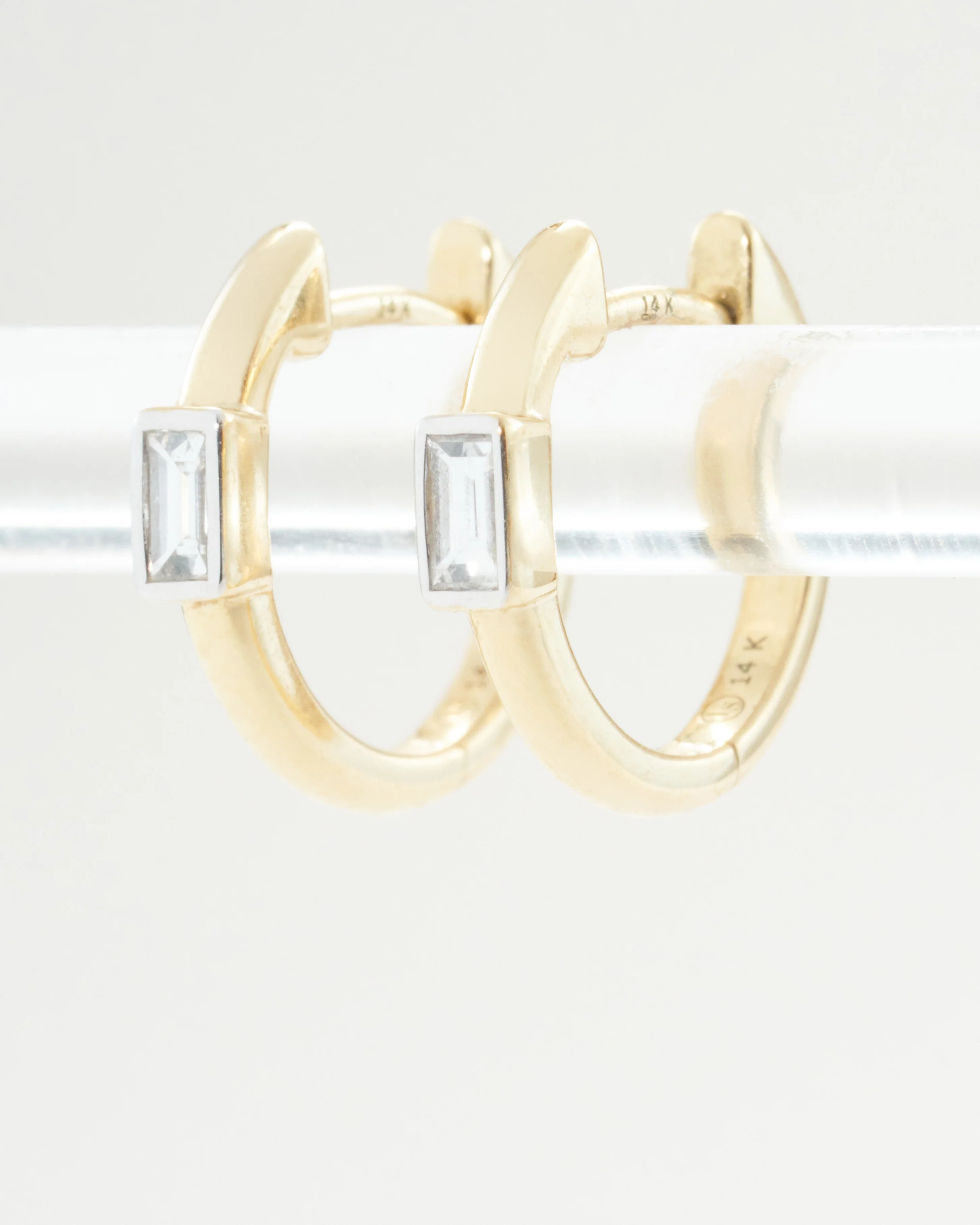classic baguette huggie hoops - Image 2